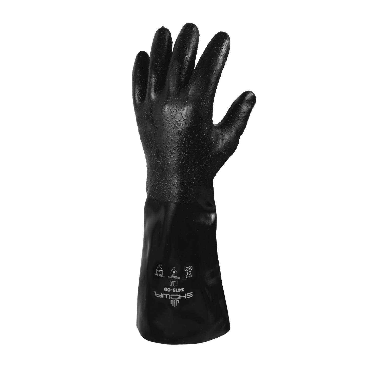 SHOWA 3415 Fully Coated Gauntlet Work Gloves with Textured Grip - Mstore