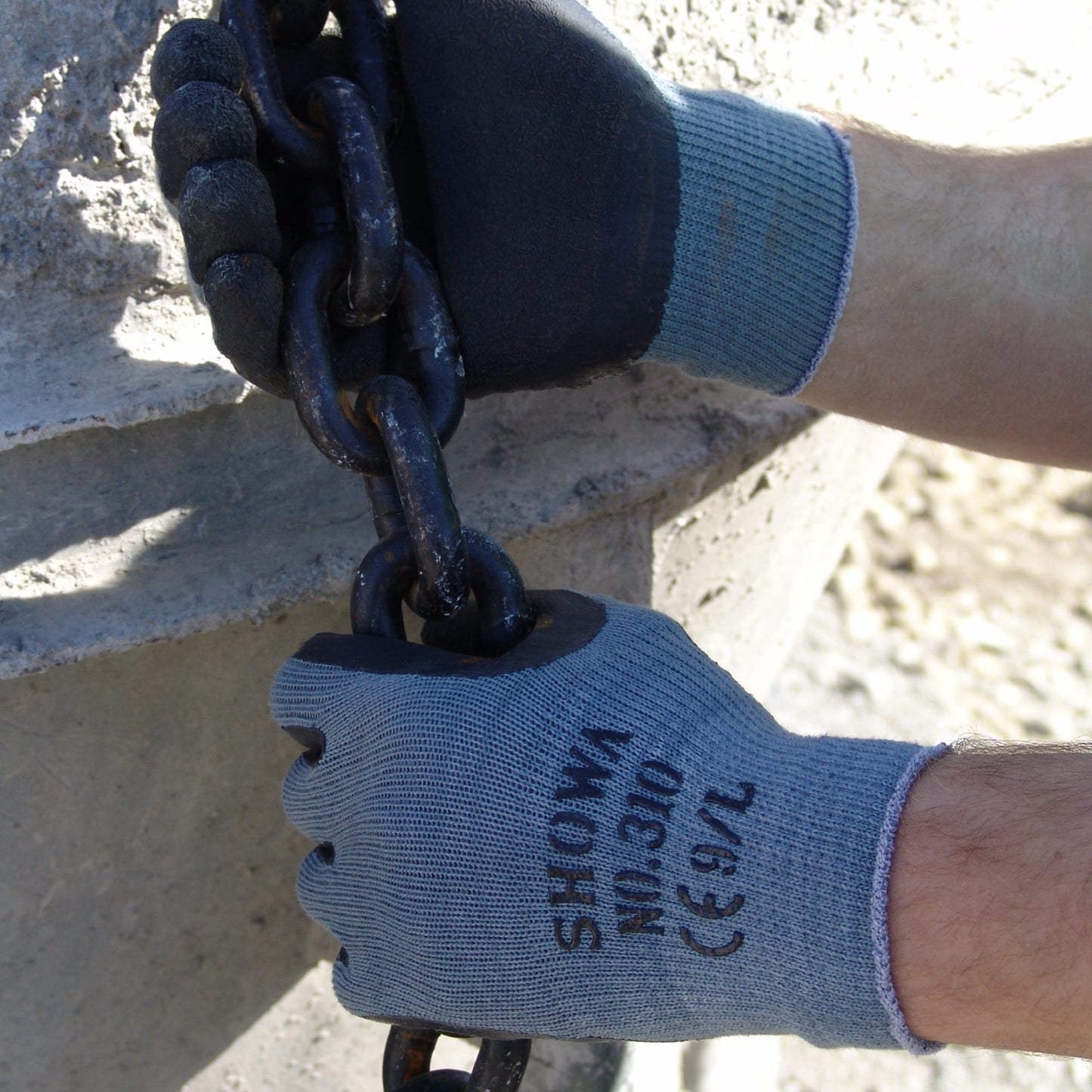 SHOWA 310 Builders Safety Work Gloves with Textured Grip in Black - Mstore