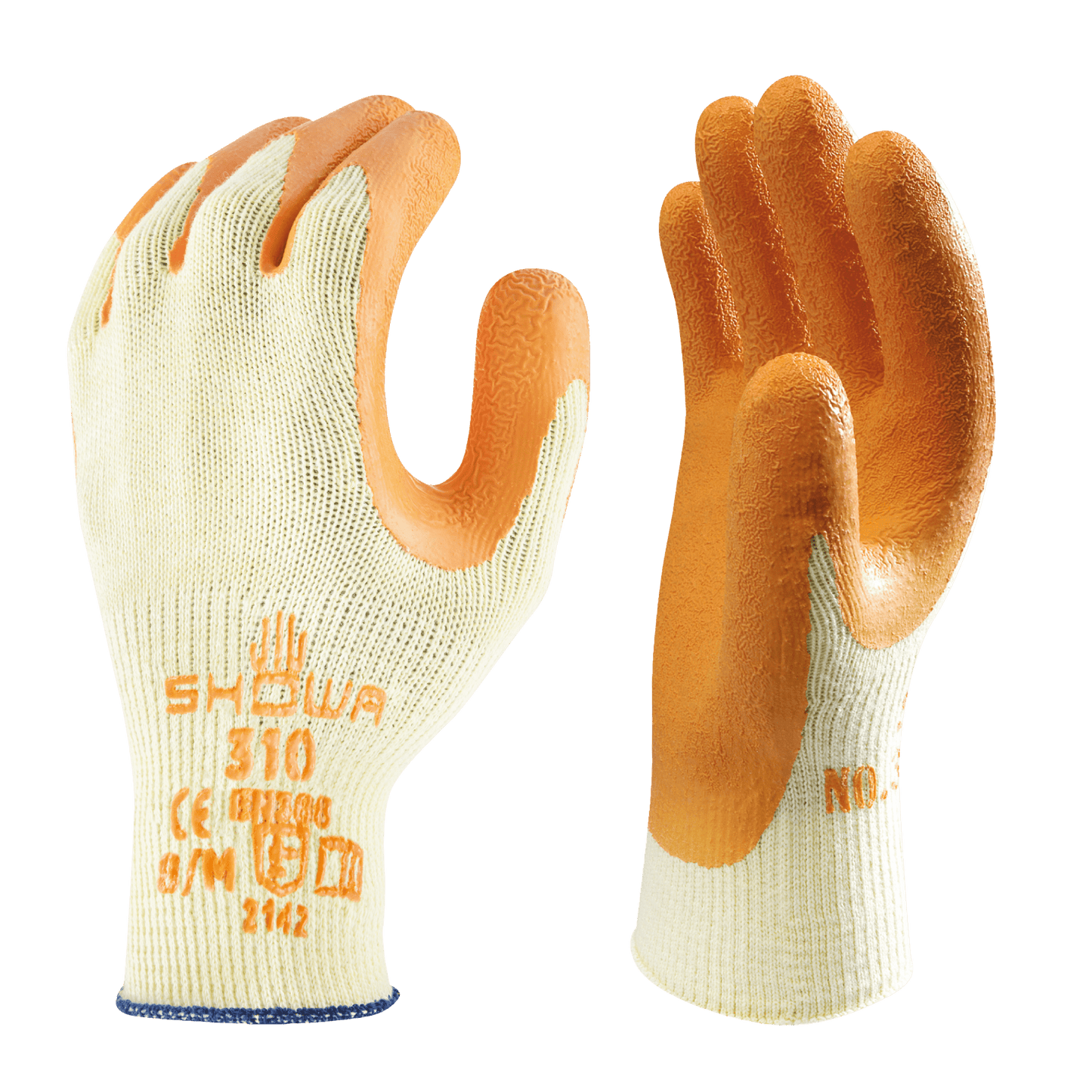 SHOWA 310 Orange Durable Textured Grip Safety Work Gloves - Mstore