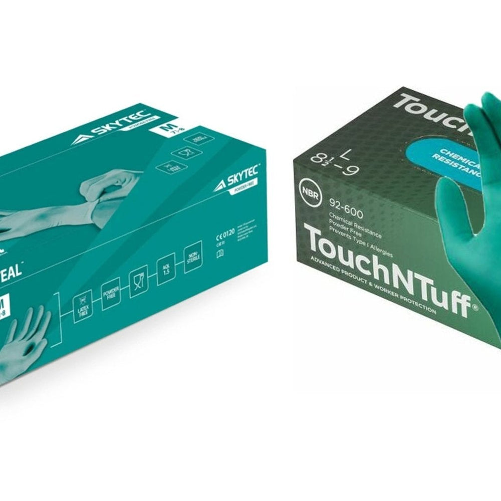 Comparing Leading Nitrile Gloves: Skytec Teal v Ansell TouchnTuff 92-600 - Mstore