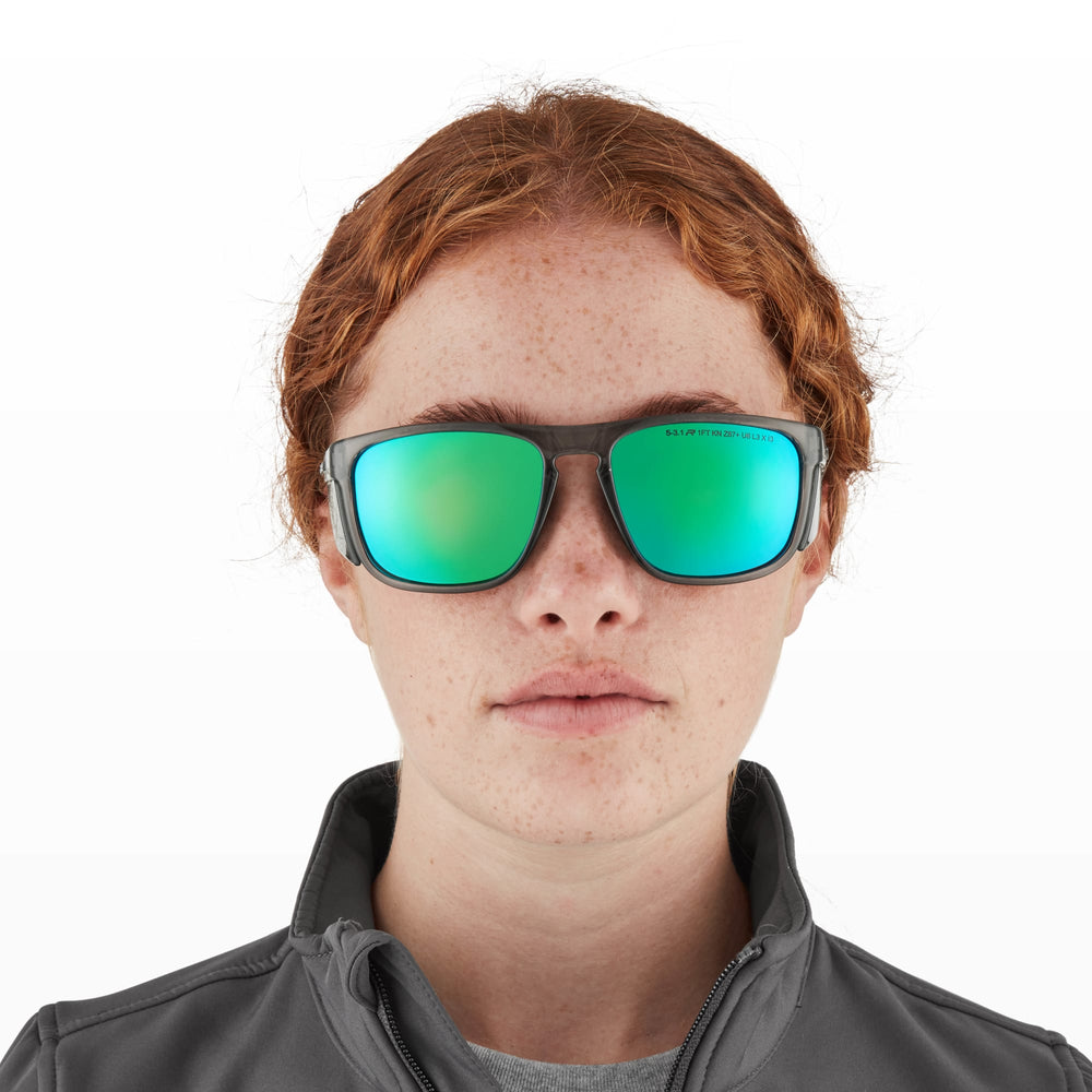 Navigator Frame Riley RILEY Navigator X Smoked Frame Wayfarer Safety Sunglasses with Green ...