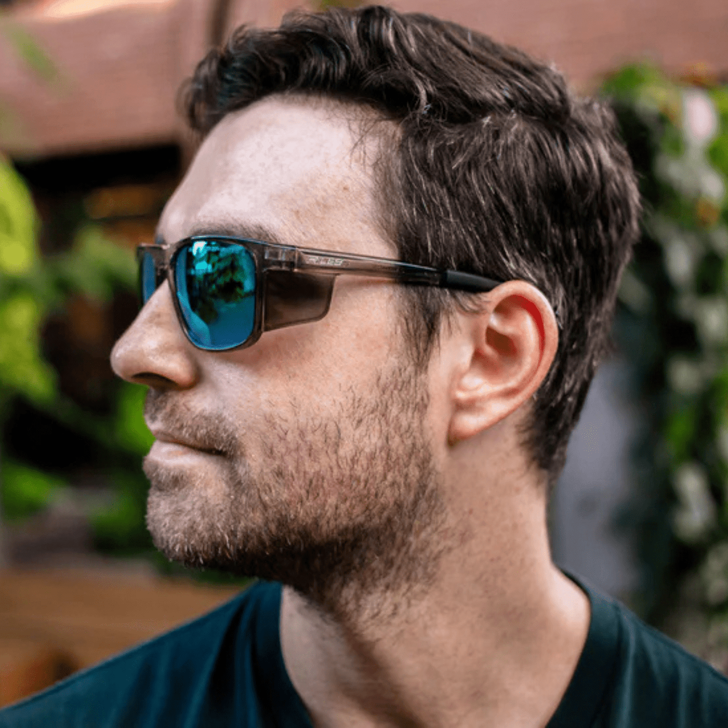RILEY Navigator X Smoked Frame Safety Sunglasses with Green Mirror Revo Lens - Mstore