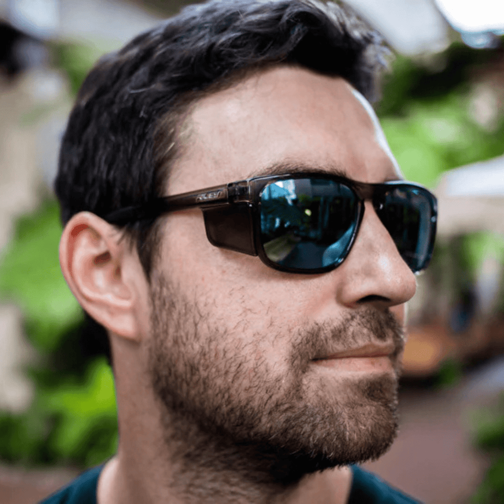 Navigator Frame Riley RILEY Navigator X Smoked Frame Wayfarer Safety Sunglasses with Blue ...