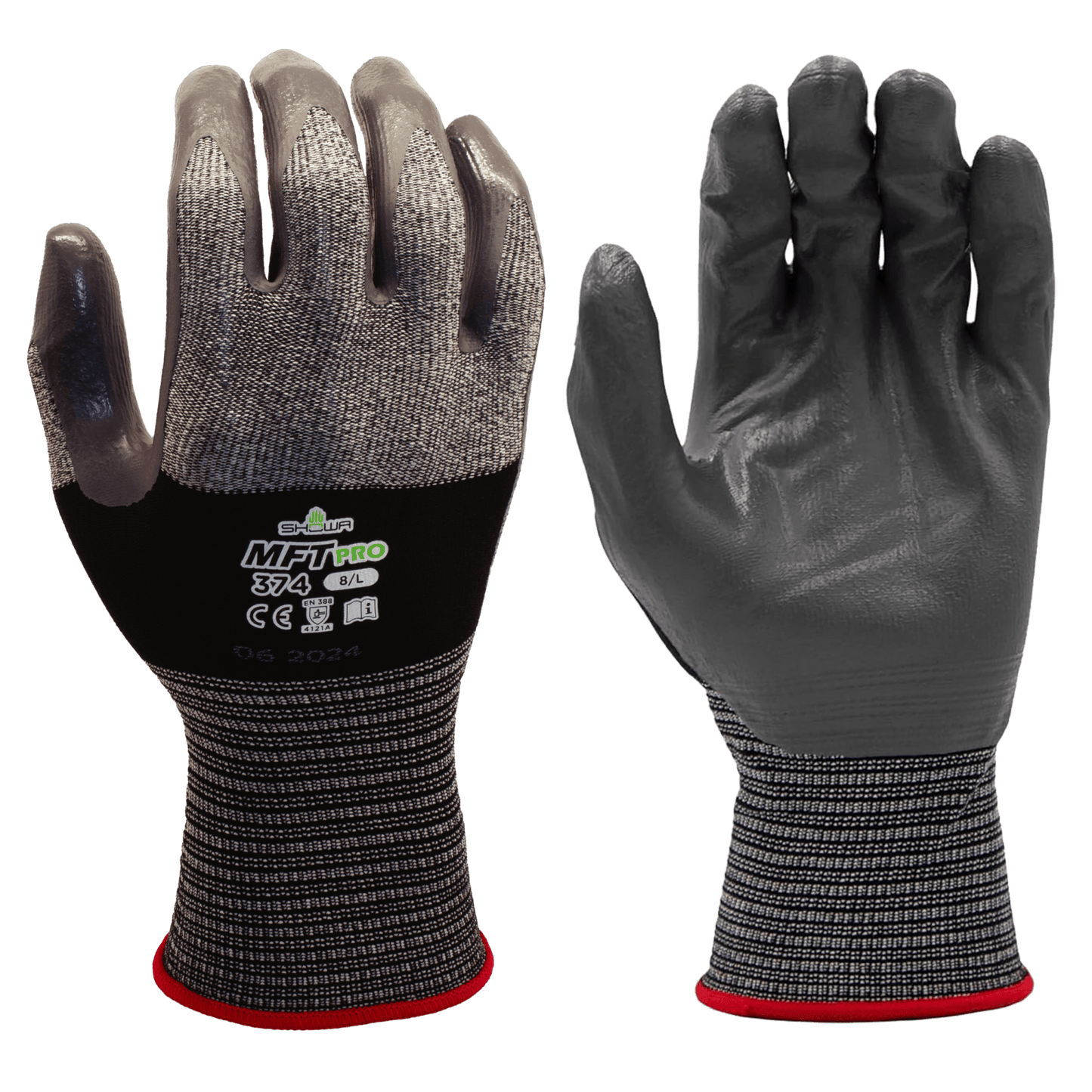 SHOWA MFT PRO 374 Work Gloves with Microfibre Lining and Nitrile Waterproof Palm - Mstore