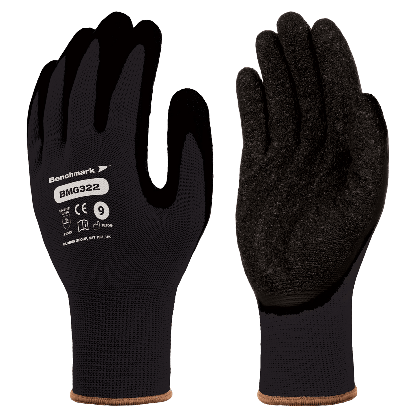 BENCHMARK BMG322 Crinkle Latex Grip Work Gloves for Automotive & Construction - Mstore