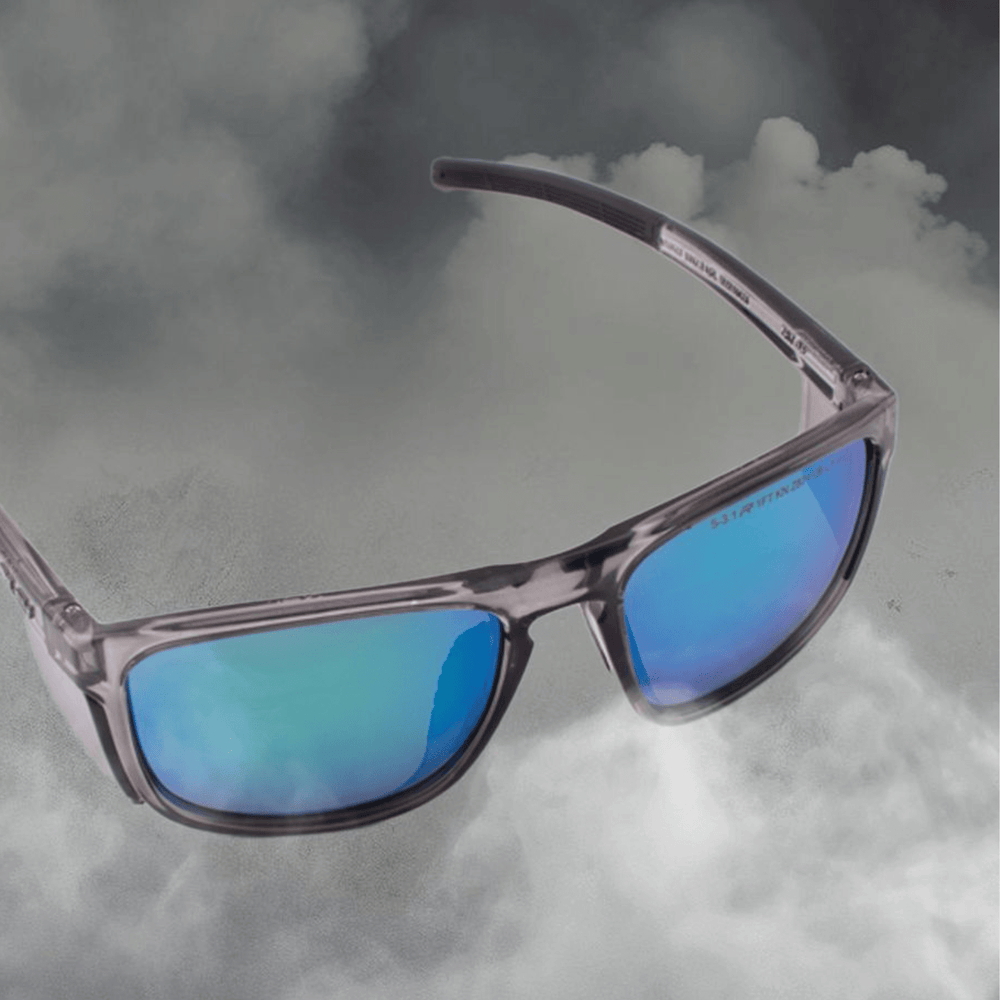 Navigator Frame Riley RILEY Navigator X Smoked Frame Wayfarer Safety Sunglasses with Blue ...