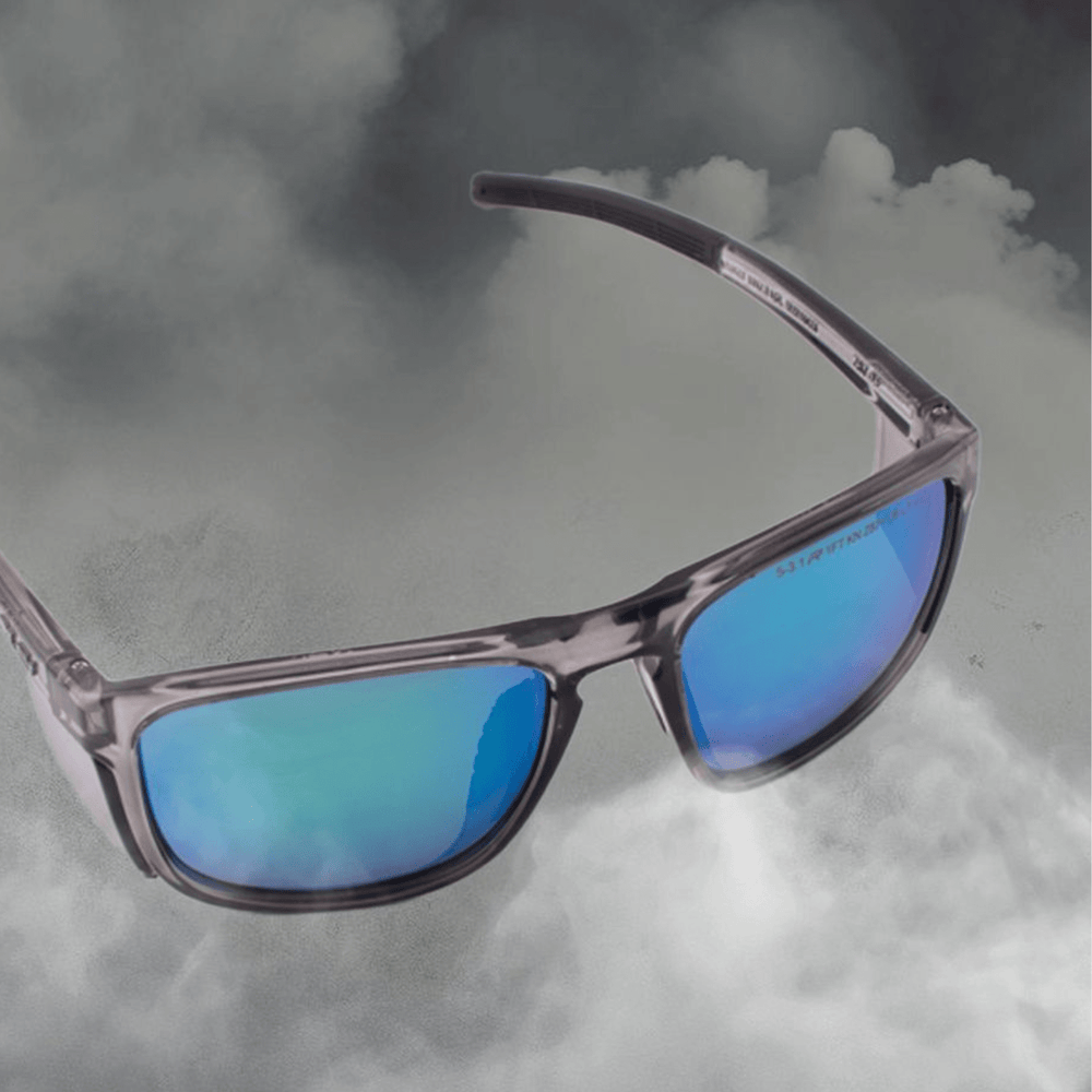 
                  
                    RILEY Navigator X Smoked Frame Safety Sunglasses with Blue Mirror Revo Lens - Mstore
                  
                