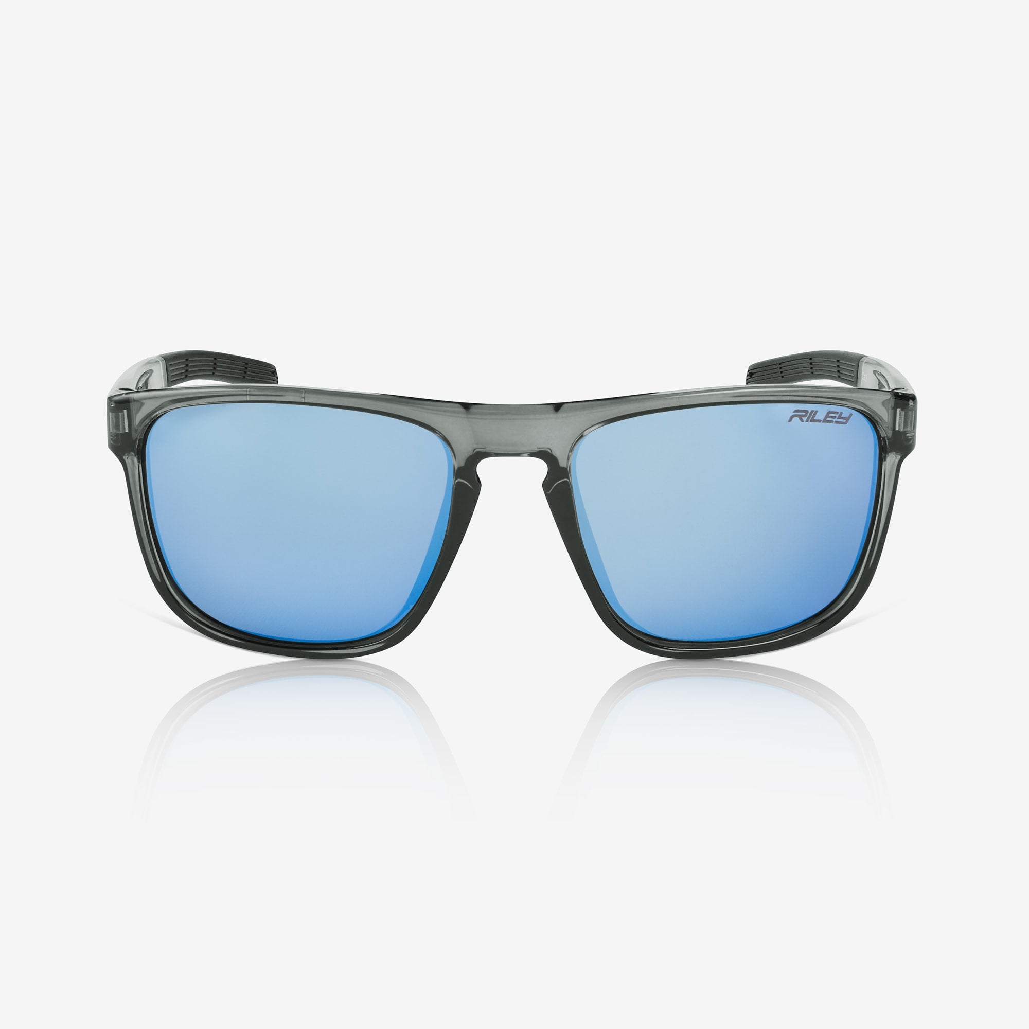 RILEY Navigator X Smoked Frame Wayfarer Style Sunglasses with Blue Mir