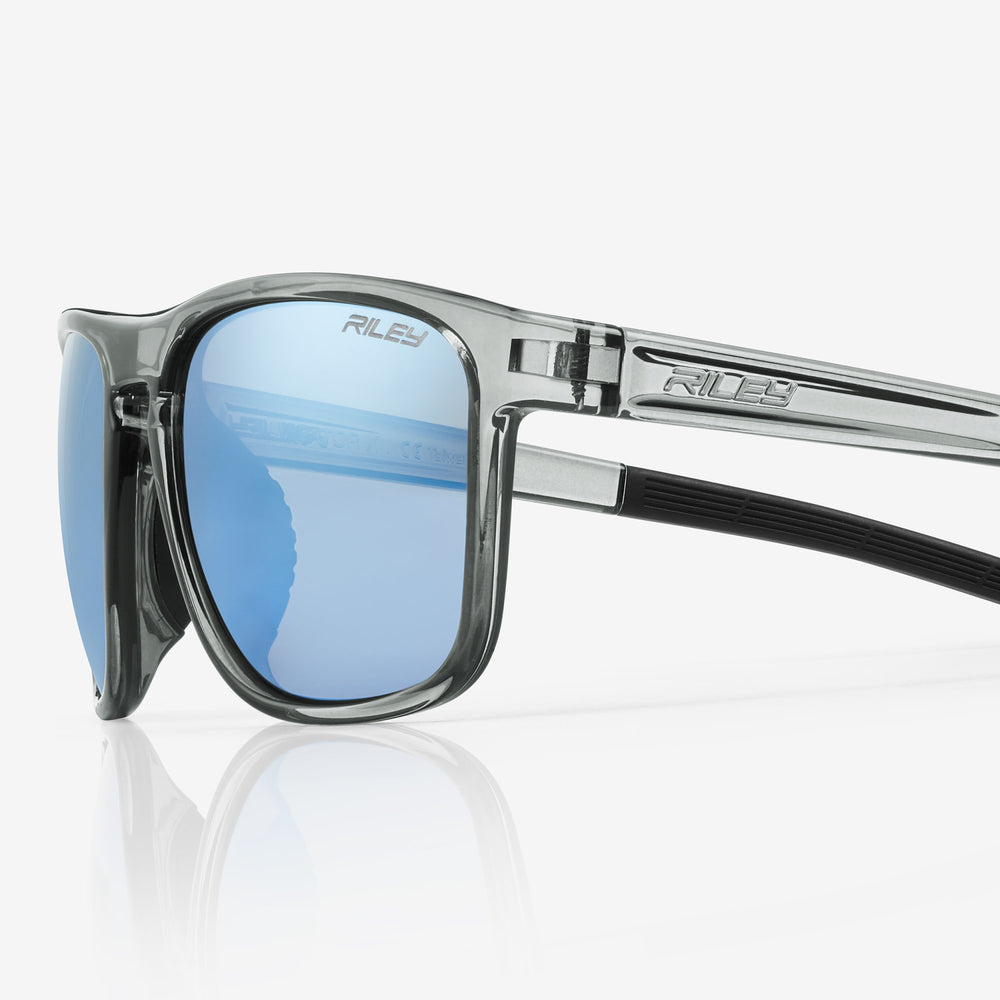 Navigator Frame Riley RILEY Navigator X Smoked Frame Wayfarer Style Sunglasses with Blue Mir
