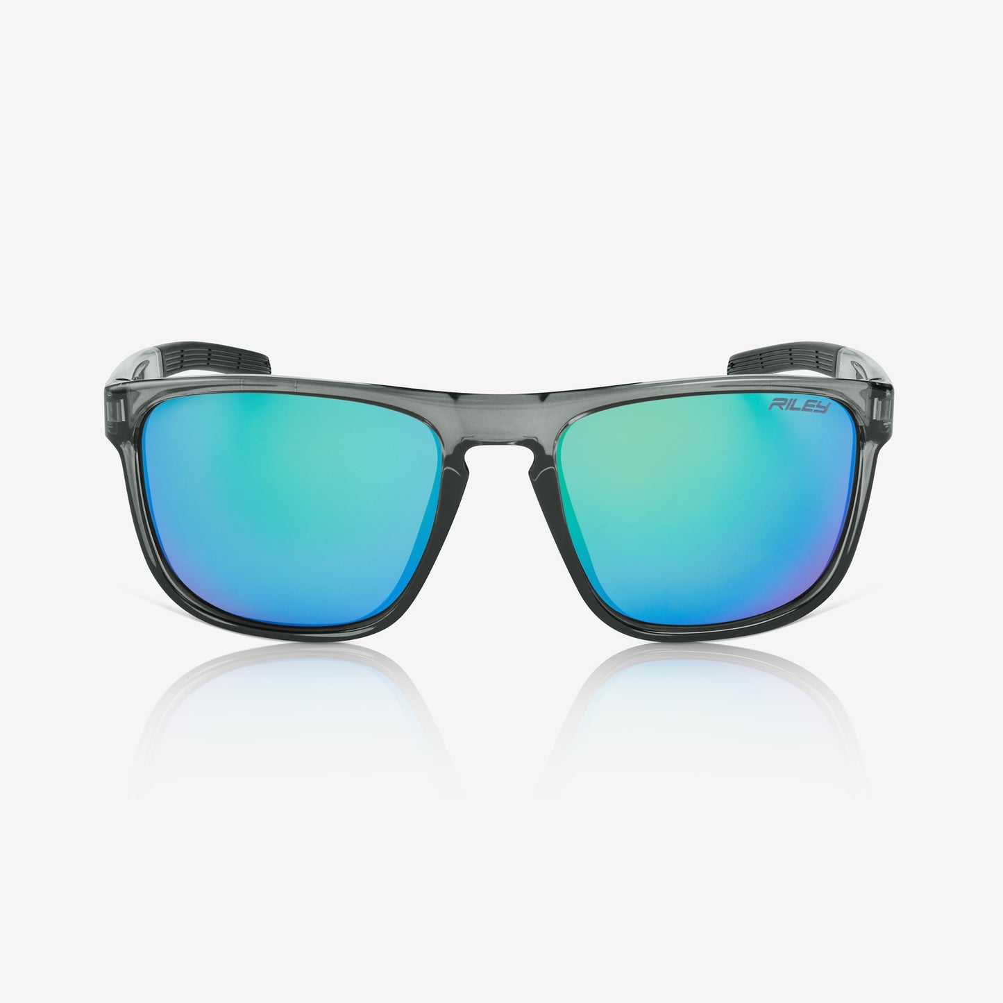 RILEY Navigator X Smoked Frame Wayfarer Style Sunglasses with Green Mirror Revo Lens - Mstore