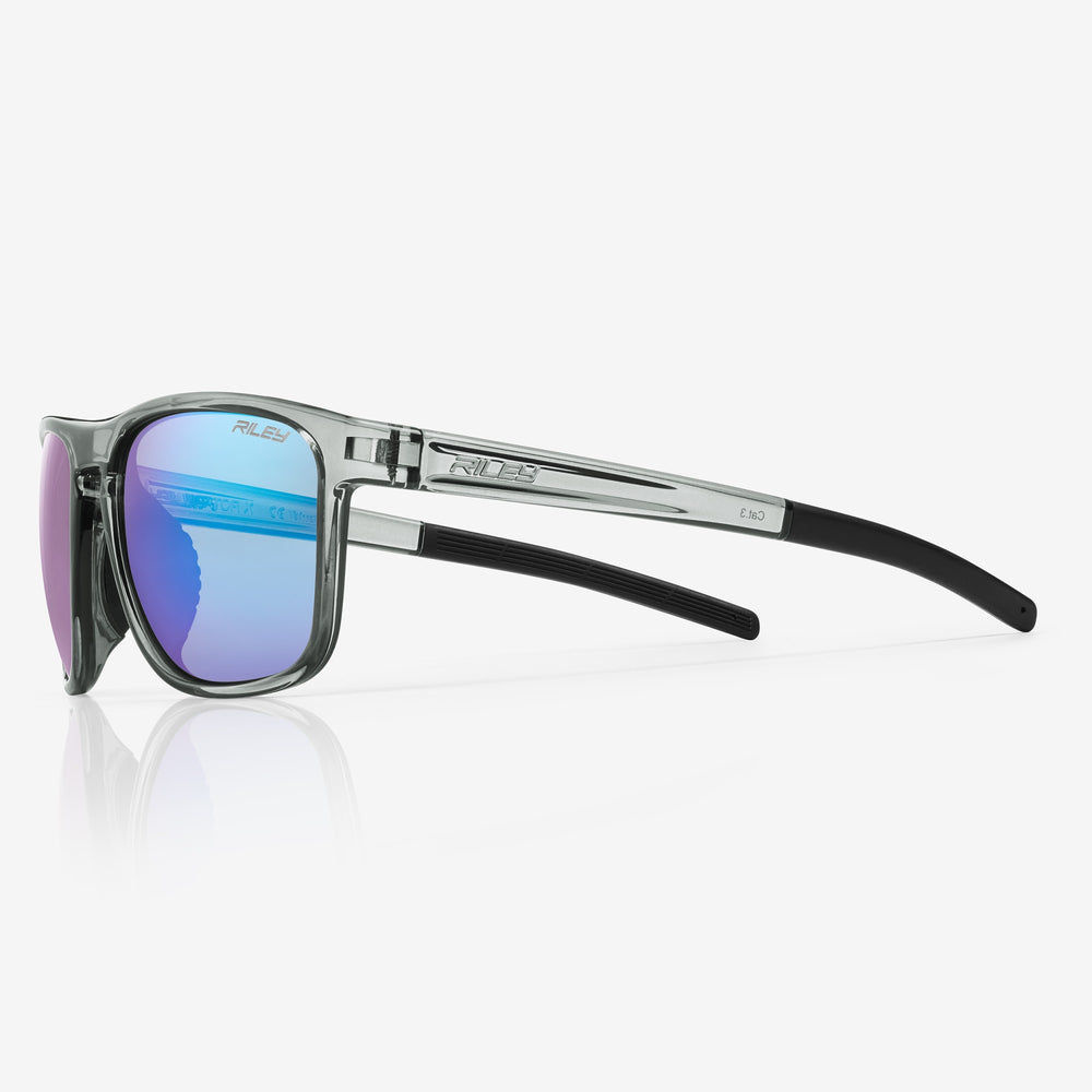 RILEY Navigator X Smoked Frame Wayfarer Style Sunglasses with Green Mi