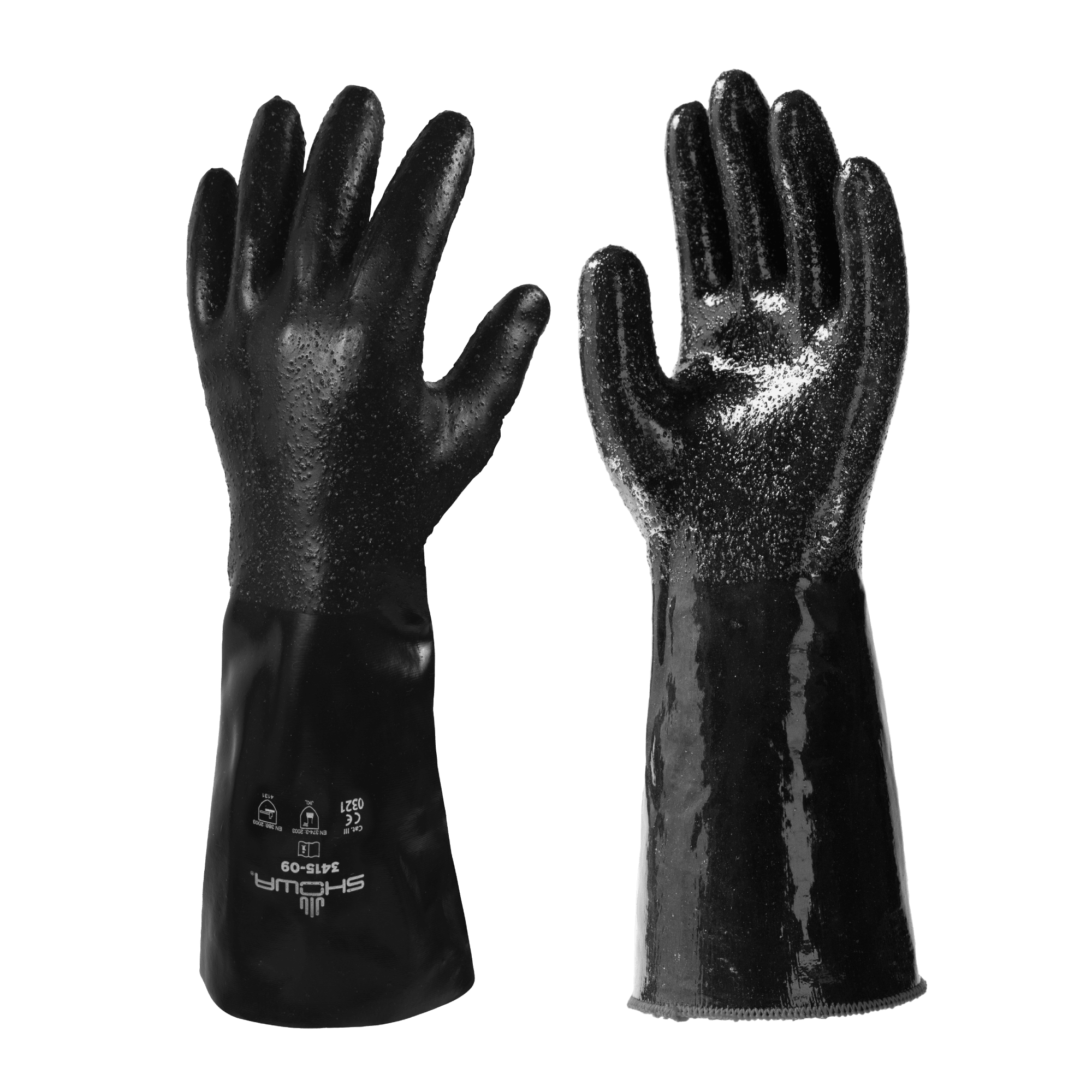 3415 Fully Coated Gauntlet Work Gloves Textured Grip
