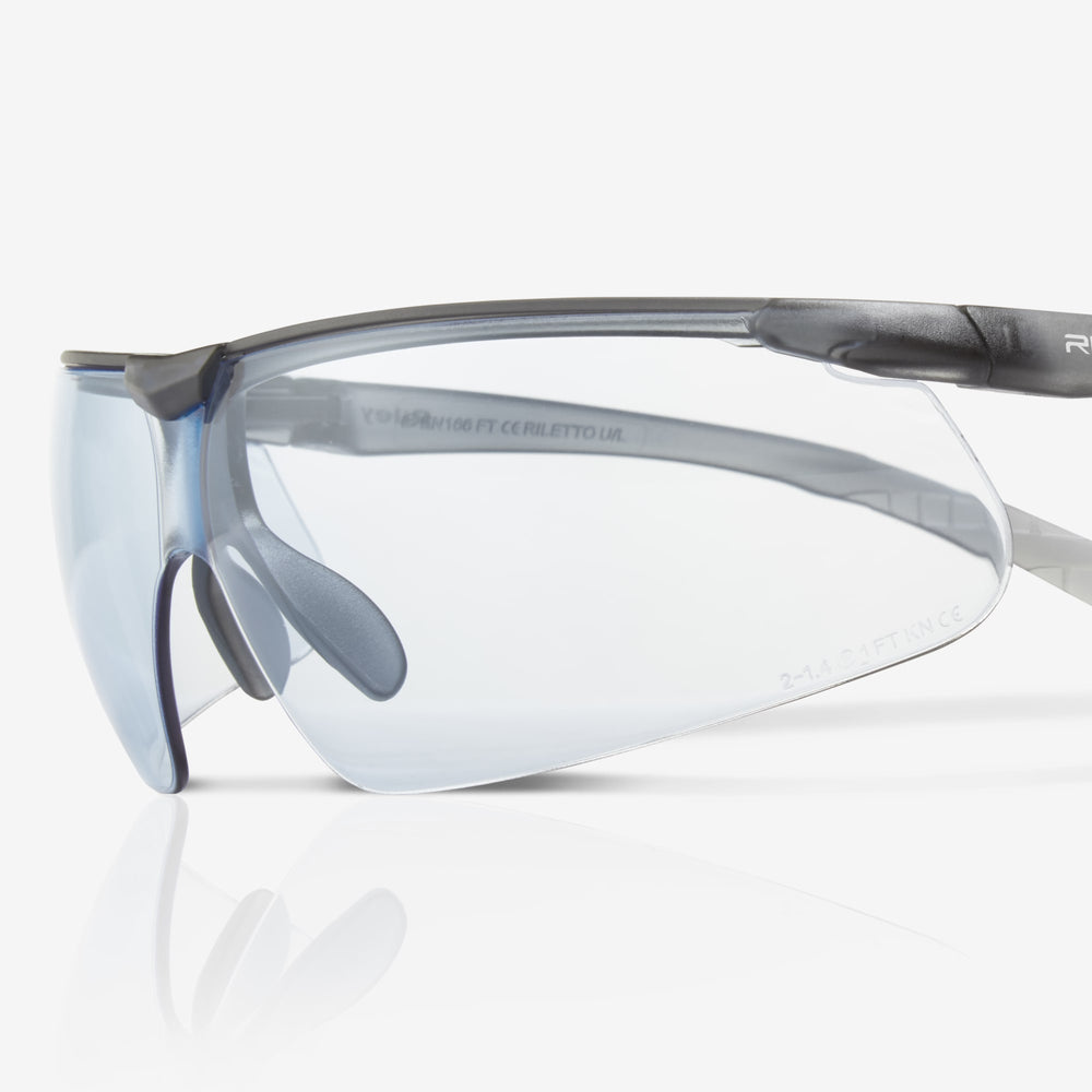 
                  
                    RILEY Riletto Black Frame Lightweight Wrap Safety Glasses with Blue Tint Lens - Mstore
                  
                