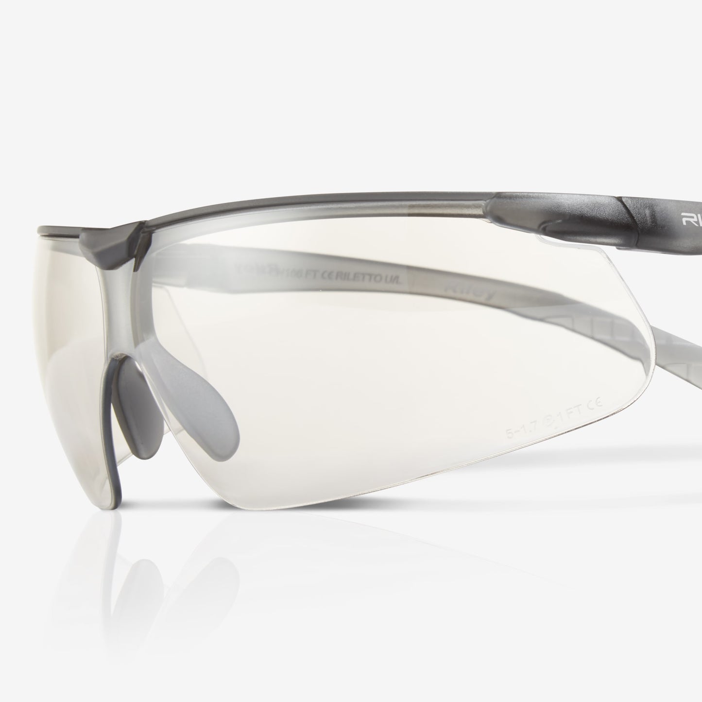 RILEY Riletto Black Frame Lightweight Wrap Safety Glasses with Indoor/Outdoor Lens - Mstore