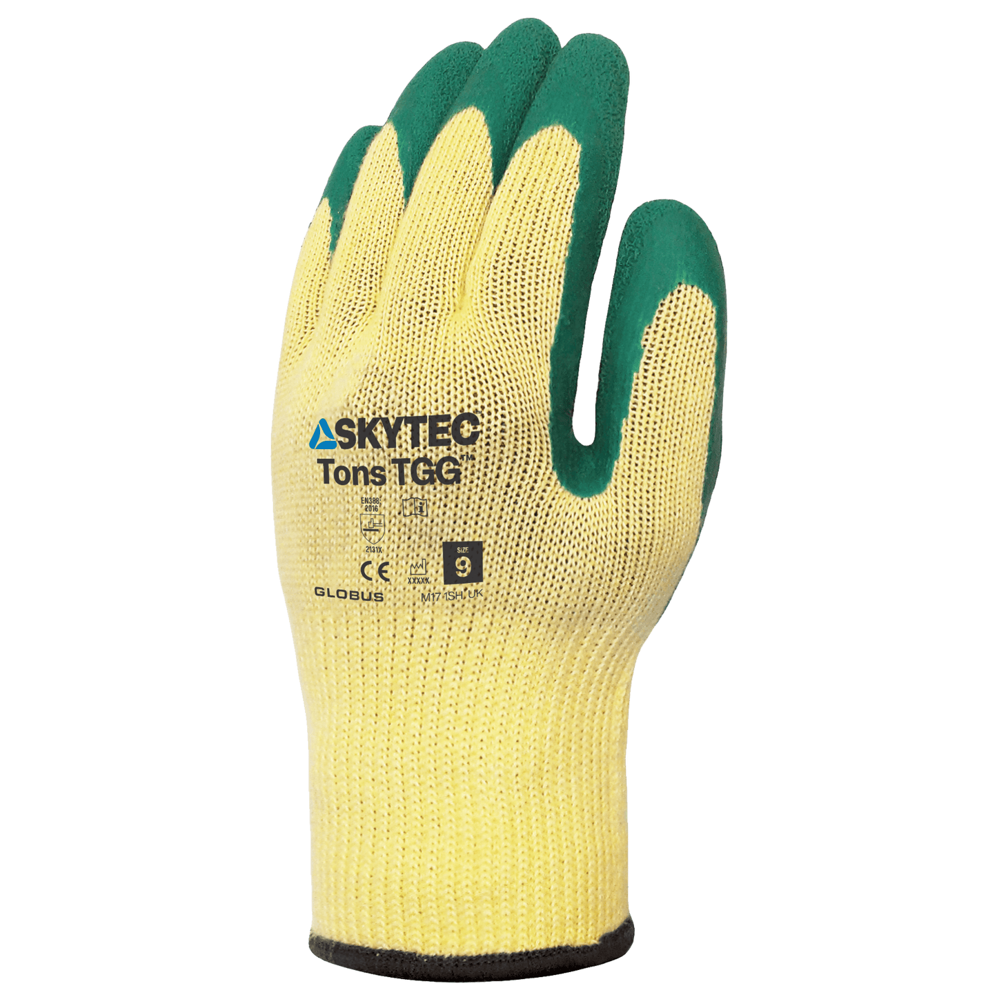 SKYTEC Tons Green Flexible Latex Grip Work Gloves - Mstore