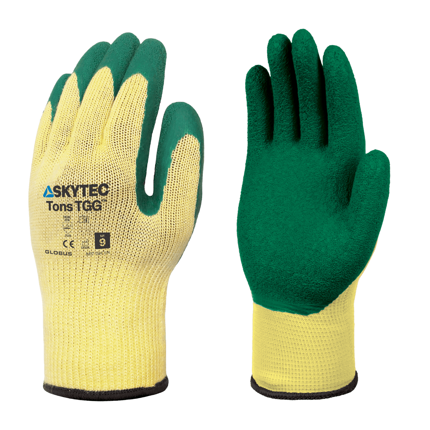 SKYTEC Tons Green Flexible Latex Grip Work Gloves - Mstore