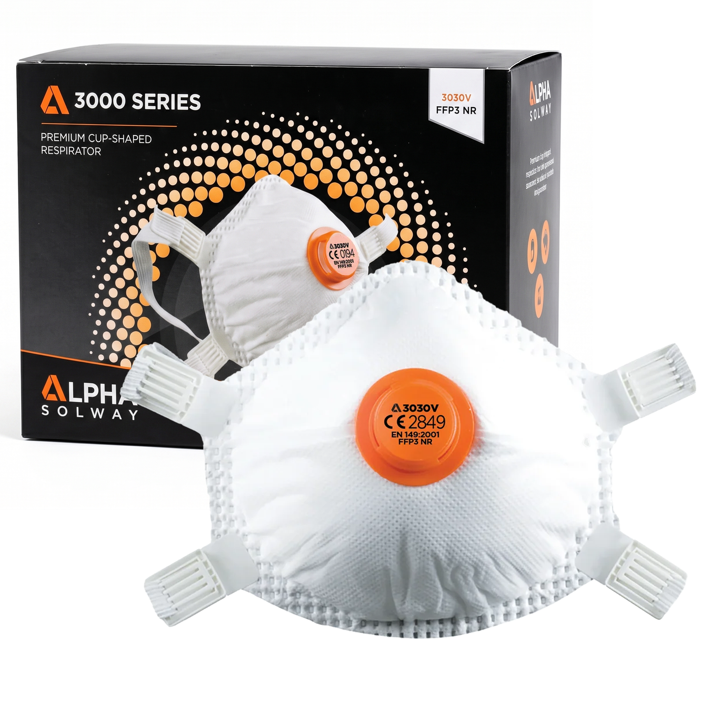 SKYTEC 3030V FFP3 Valved Disposable Cup Shape Respirator Face Dust Mask (BOX of 5) - Mstore