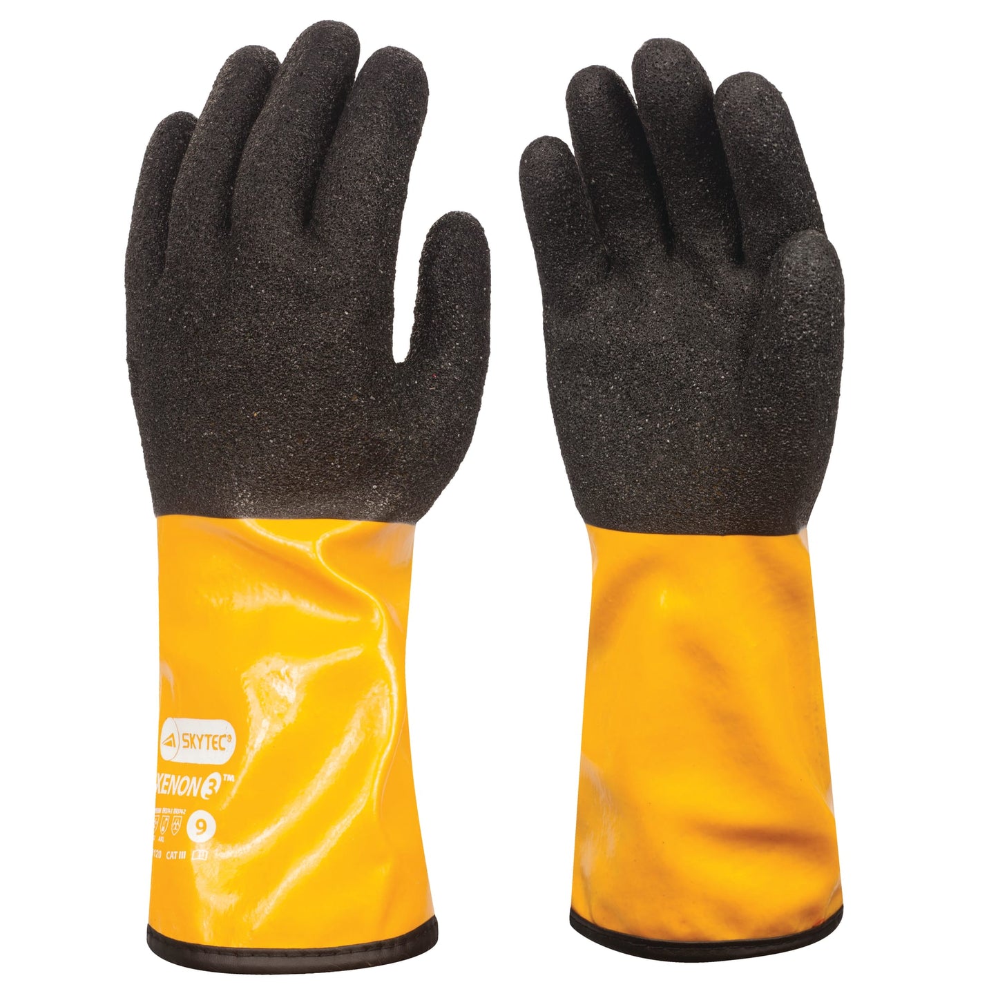 SKYTEC Xenon 3 Amber Chemical Resistant Gauntlet Gloves with Safety Grip - Mstore