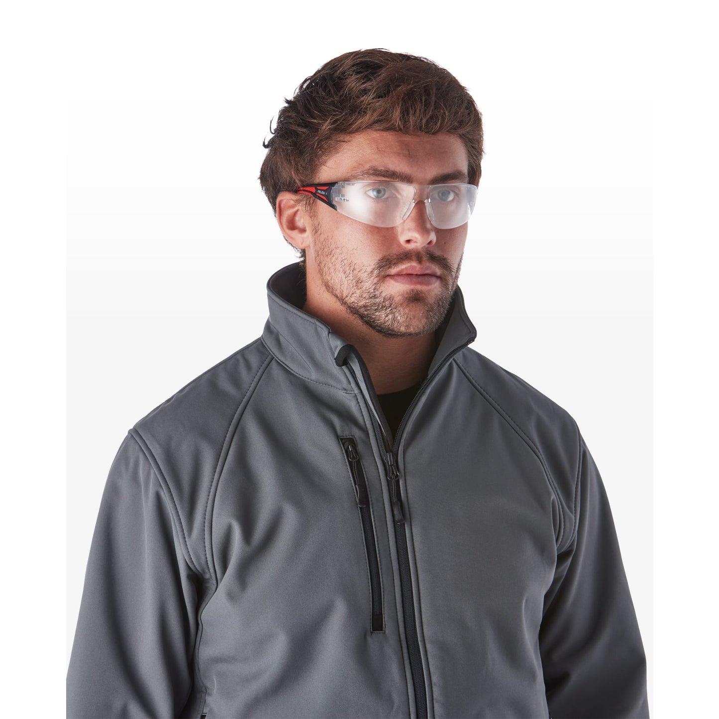 RILEY Stream Red Frameless Metal-Free Safety Glasses with Clear Lens - Mstore