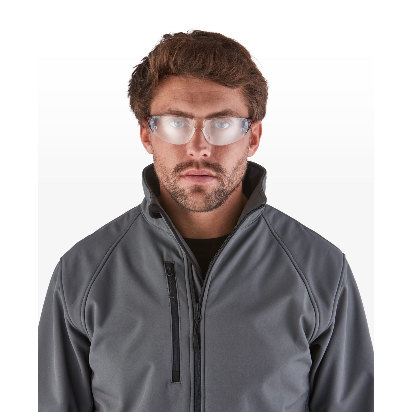 RILEY Stream Red Frameless Metal-Free Safety Glasses with Clear Lens - Mstore