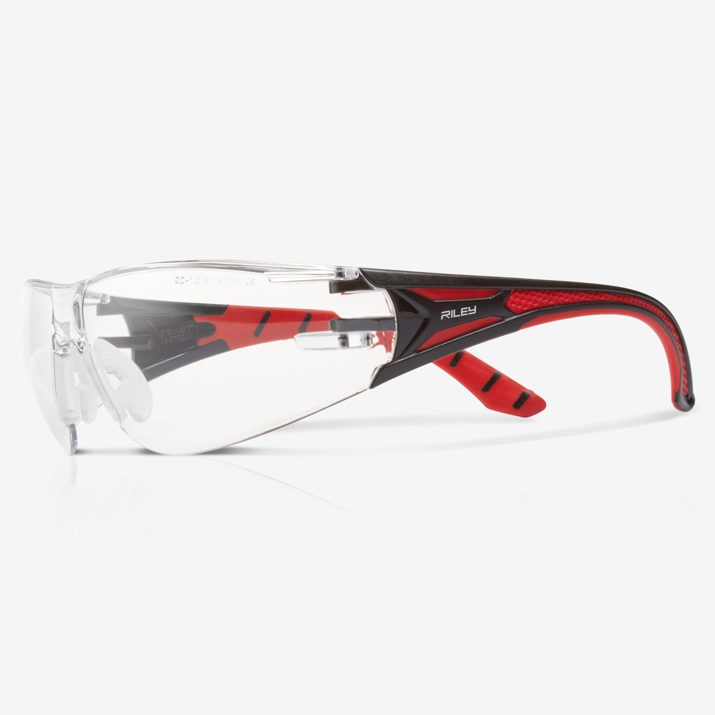 RILEY Stream Red Frameless Metal-Free Safety Glasses with Clear Lens - Mstore