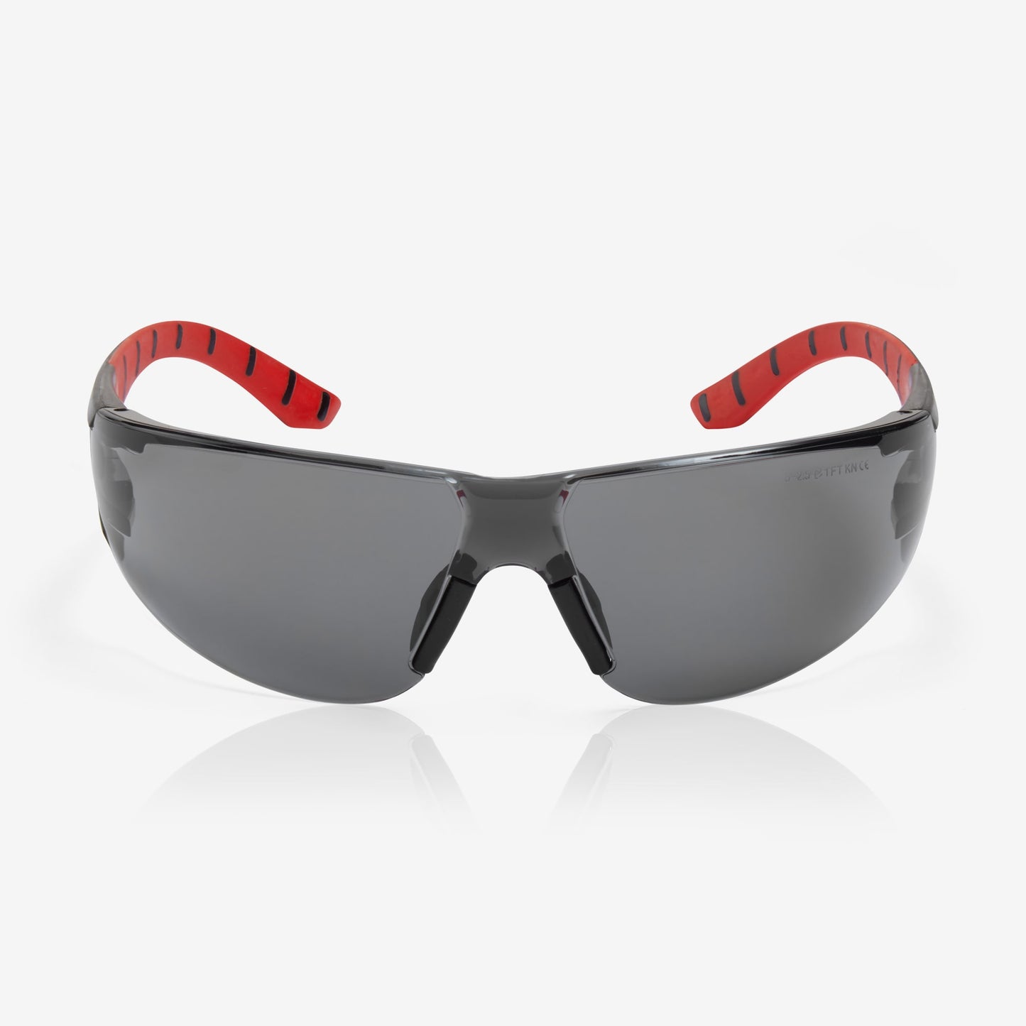 RILEY Stream Red Frameless Metal-Free Safety Glasses with Grey Tint Lens - Mstore