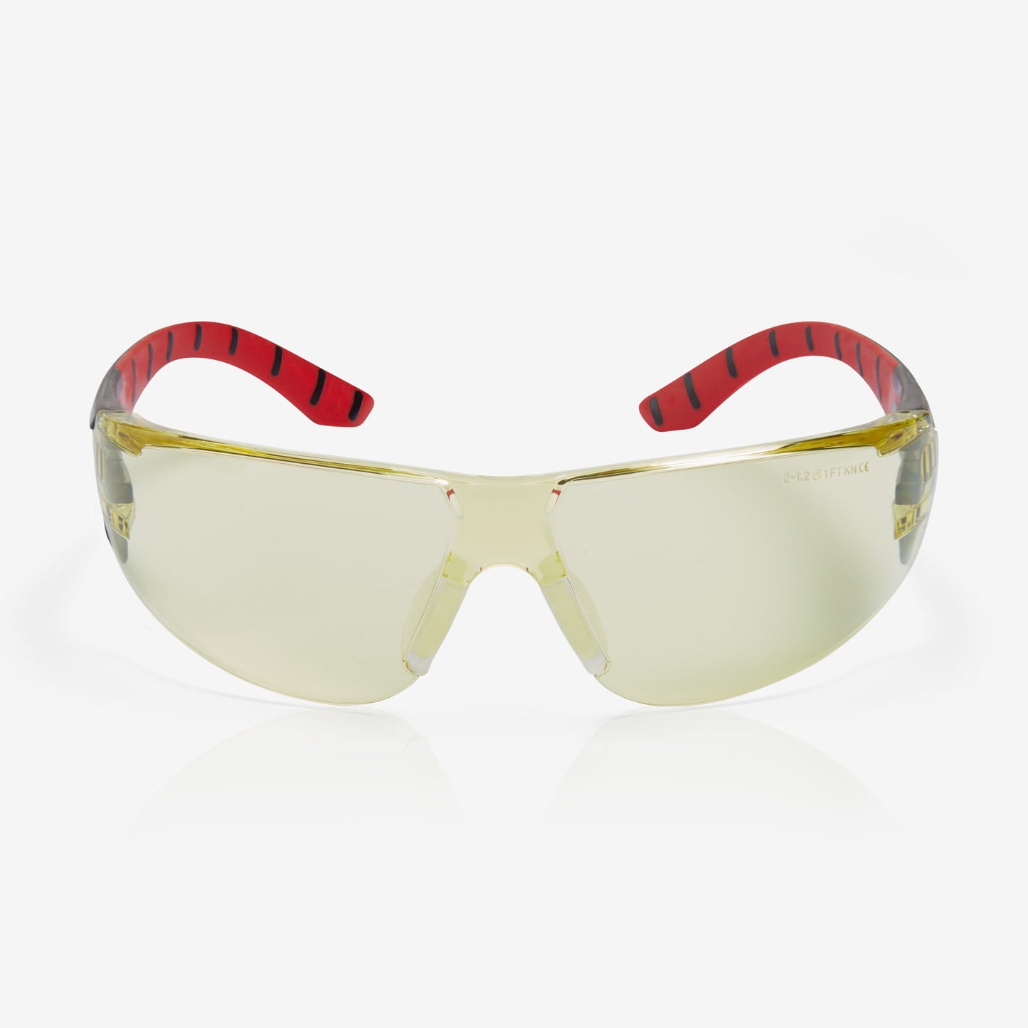RILEY Stream Red Frameless Metal-Free Safety Glasses with Yellow Tint Lens - Mstore