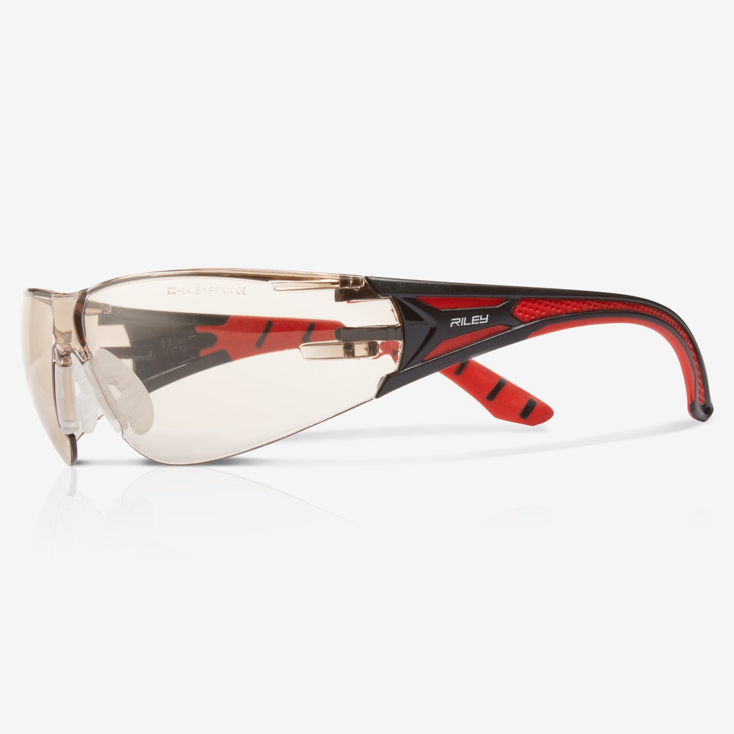 RILEY Stream Red Frameless Metal-Free Safety Glasses with LED Light Protective Lens - Mstore