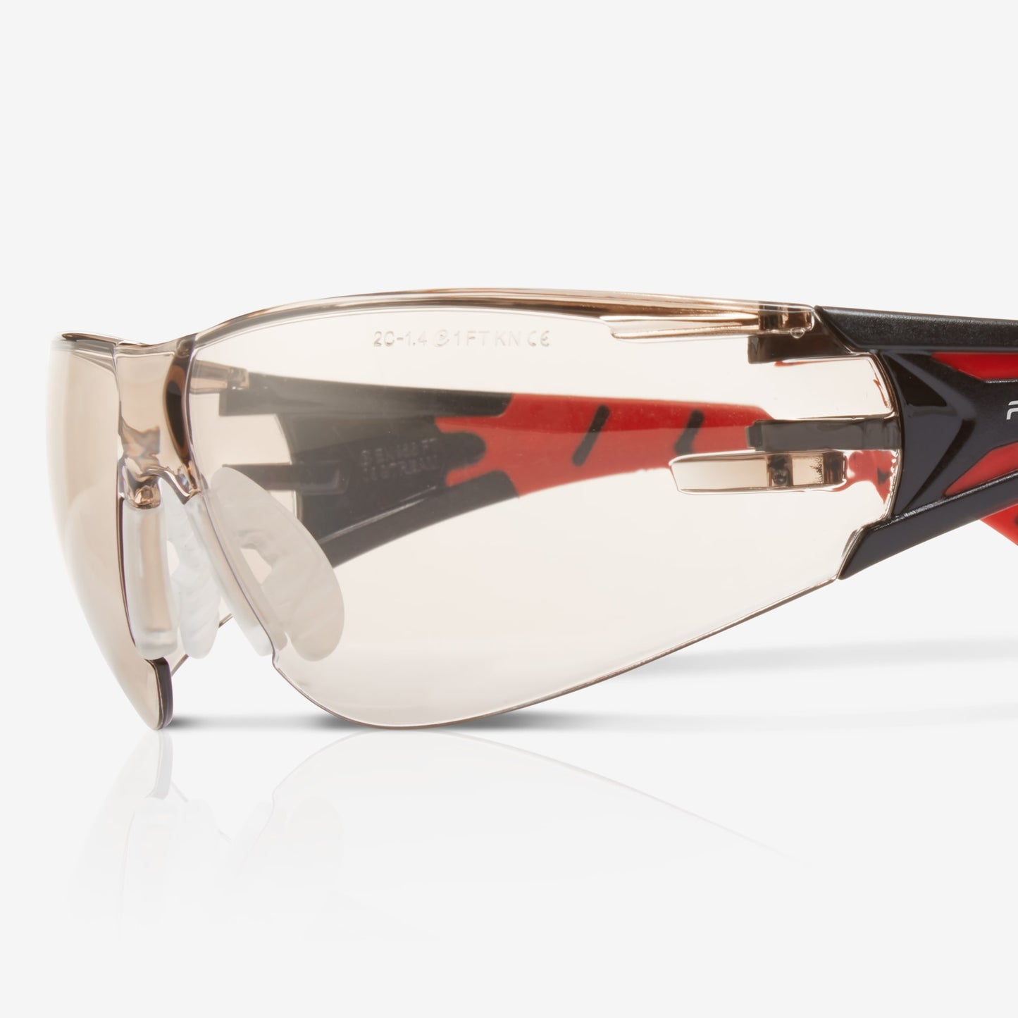 RILEY Stream Red Frameless Metal-Free Safety Glasses with LED Light Protective Lens - Mstore