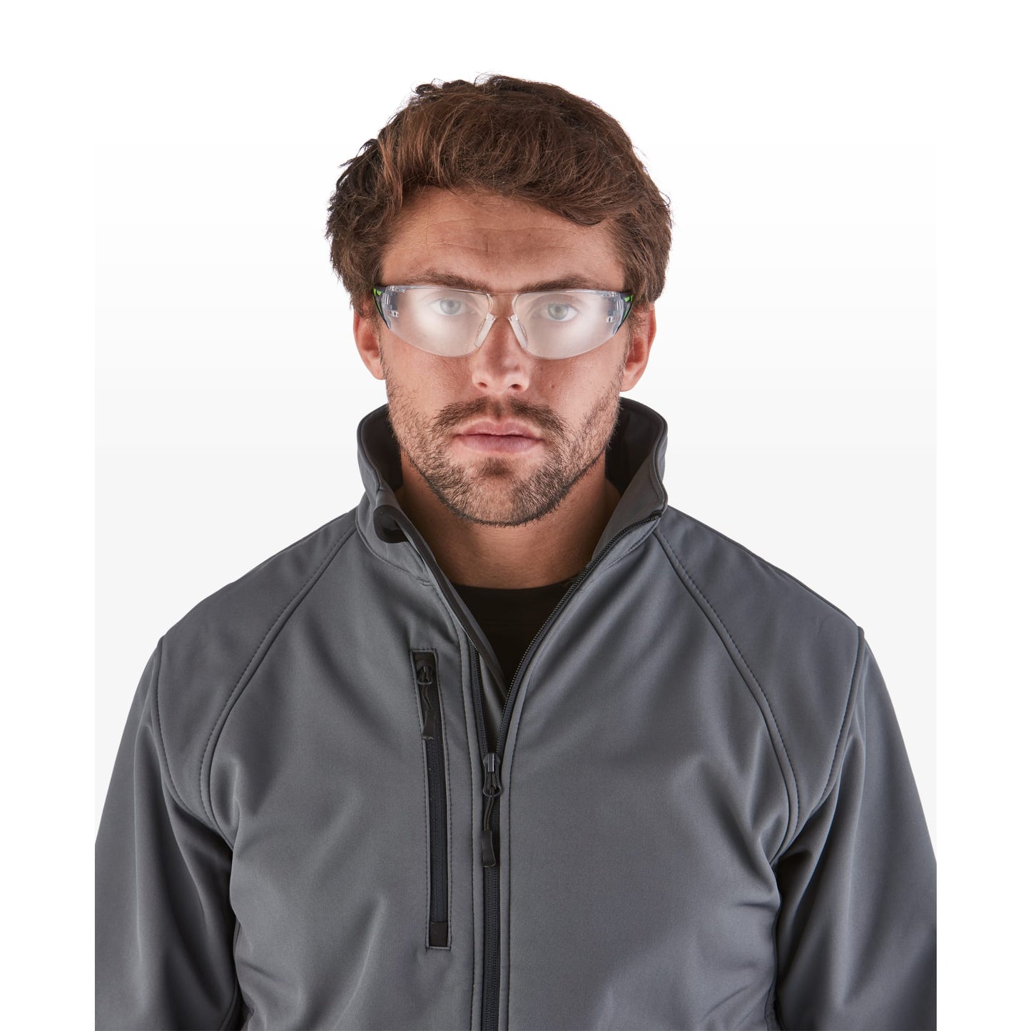 RILEY Stream Green Frameless Metal-Free Safety Glasses with Clear Lens - Mstore