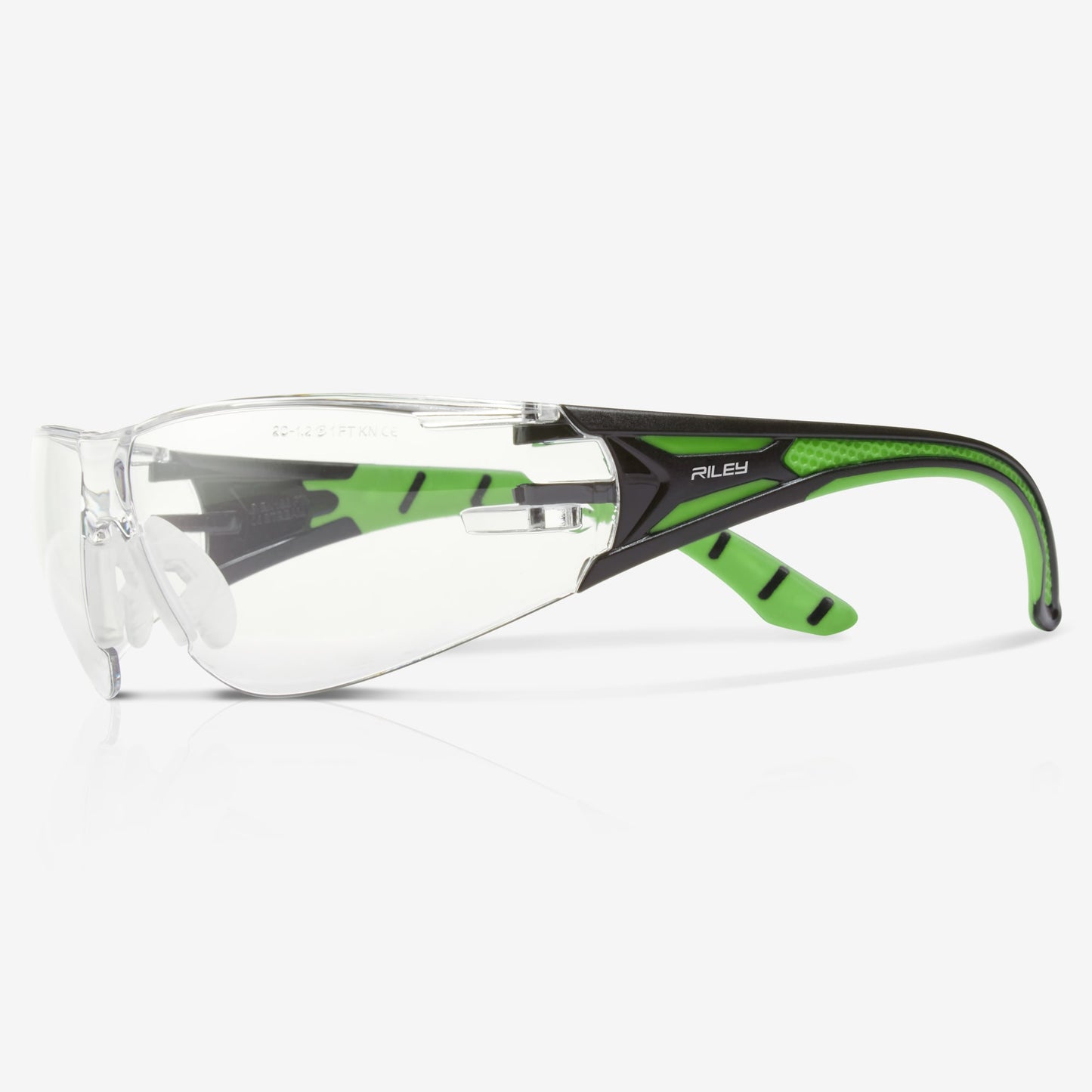RILEY Stream Green Frameless Metal-Free Safety Glasses with Clear Lens - Mstore
