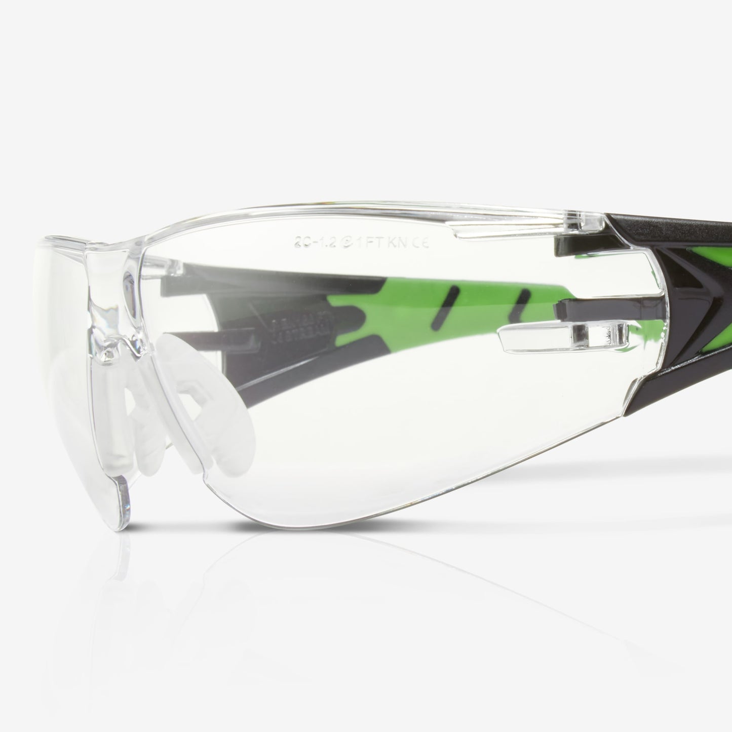 RILEY Stream Green Frameless Metal-Free Safety Glasses with Clear Lens - Mstore