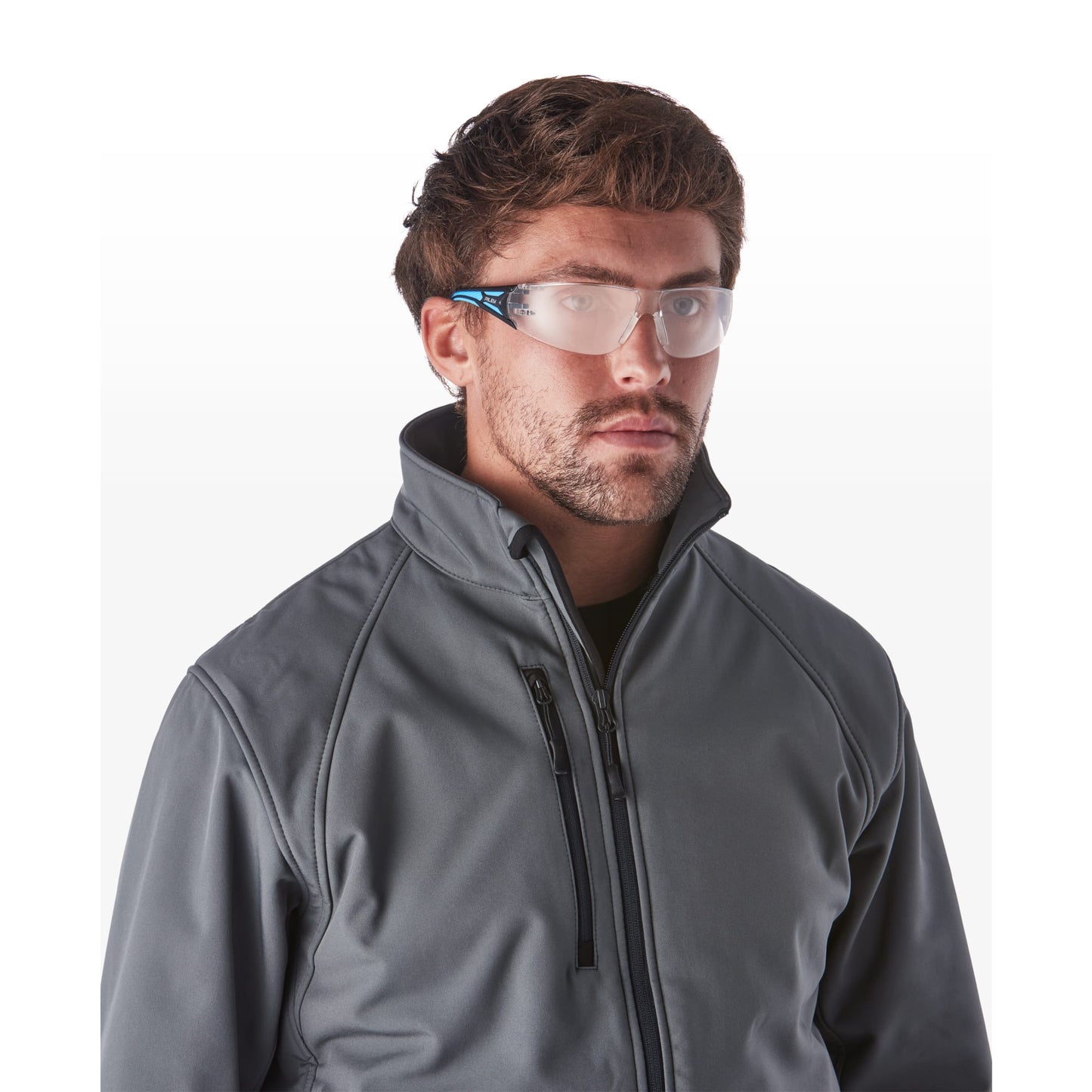 RILEY Stream Blue Frameless Metal-Free Safety Glasses with Clear Lens - Mstore