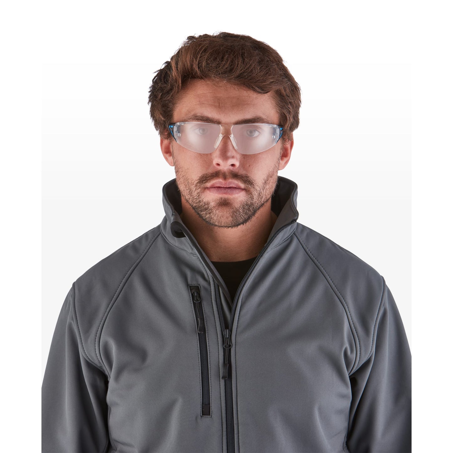 RILEY Stream Blue Frameless Metal-Free Safety Glasses with Clear Lens - Mstore