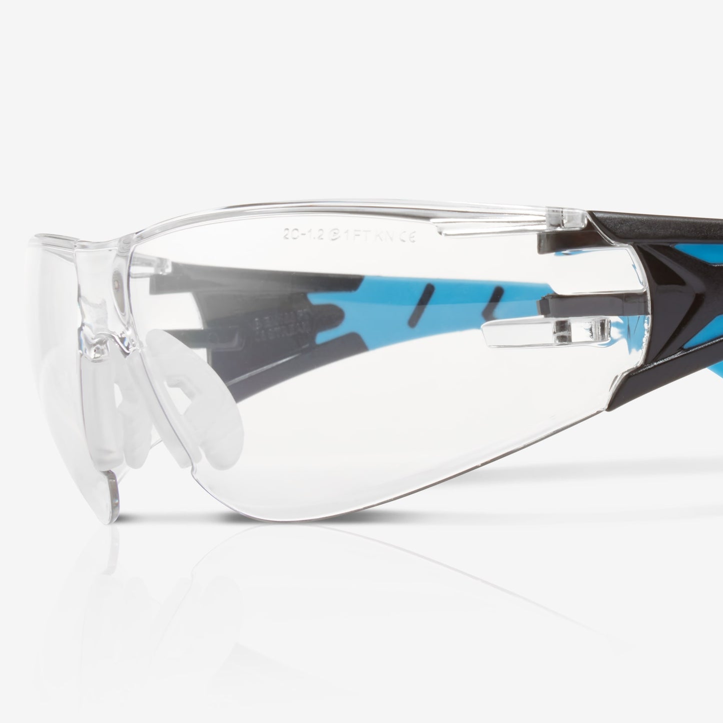 RILEY Stream Blue Frameless Metal-Free Safety Glasses with Clear Lens - Mstore