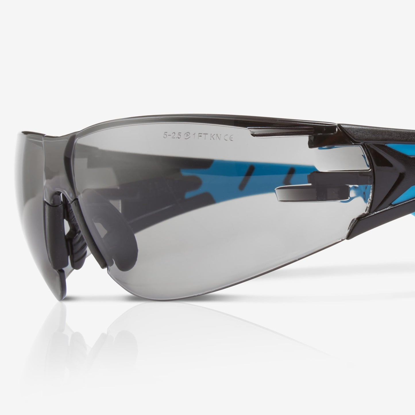 RILEY Stream Blue Frameless Metal-Free Safety Glasses with Grey Tint Lens - Mstore