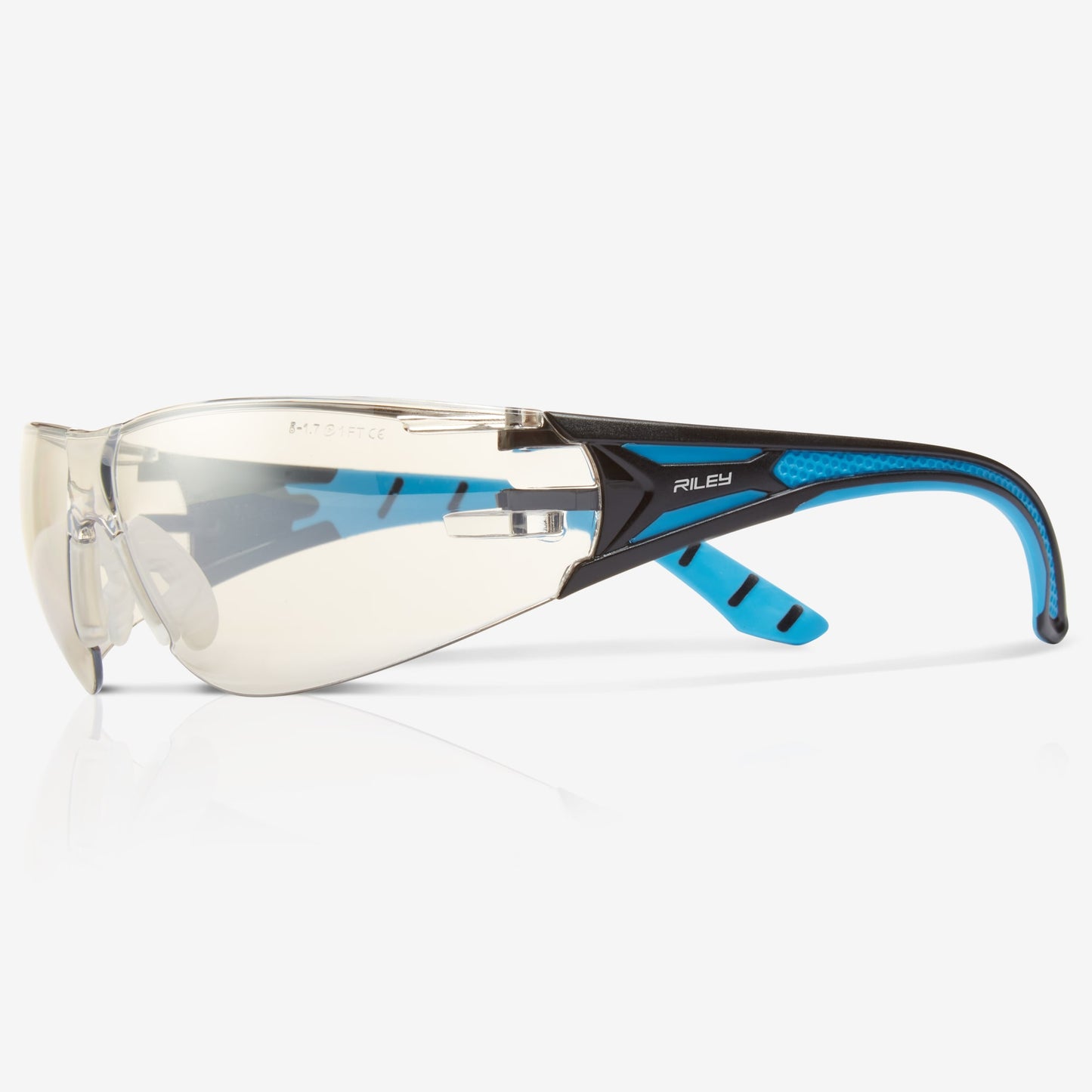 RILEY Stream Blue Frameless Metal-Free Safety Glasses with Indoor/Outdoor Lens - Mstore