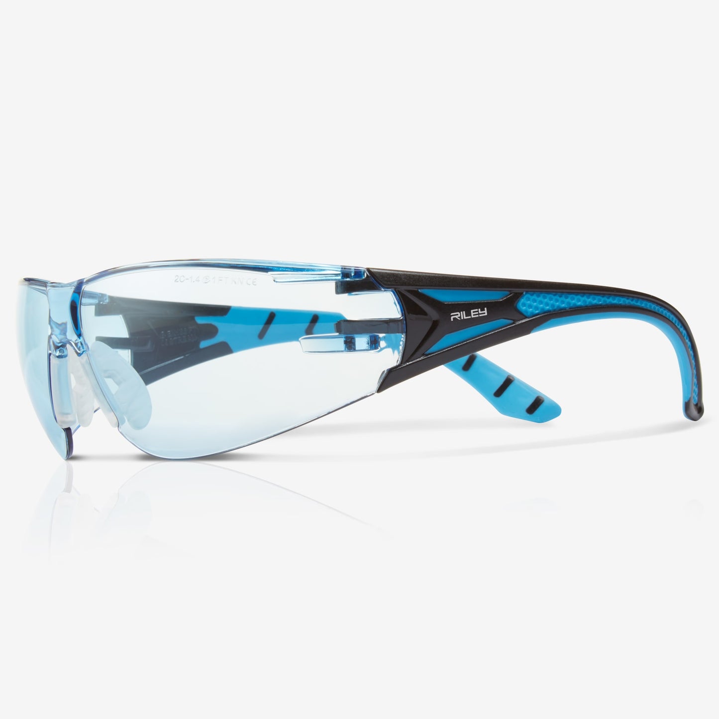 RILEY Stream Blue Frameless Metal-Free Safety Glasses with Blue Tint Lens - Mstore