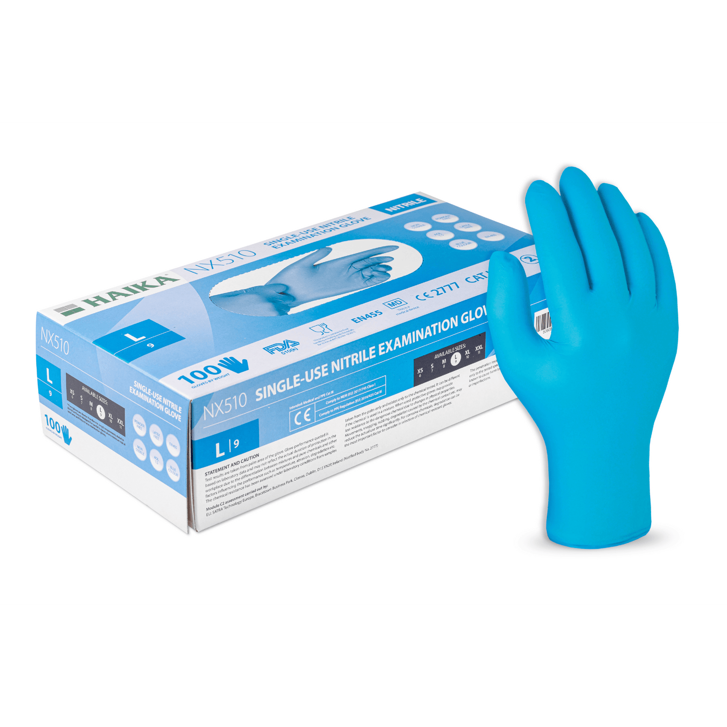 HAIKA NX510 Disposable Nitrile Powder Free Examination & Food Safe Gloves (BOX of 100) - Mstore
