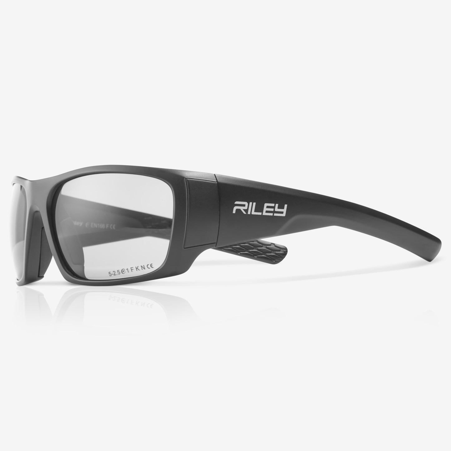 RILEY Script Sports Style Safety Sunglasses with Grey Lens - Mstore