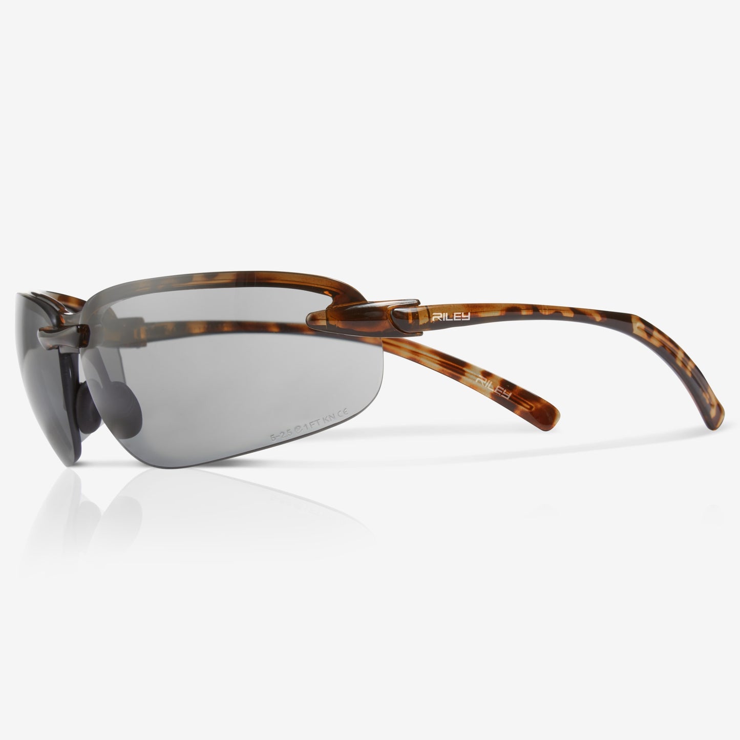 RILEY Aspini Tortoiseshell Safety Glasses with Grey Lens - Mstore