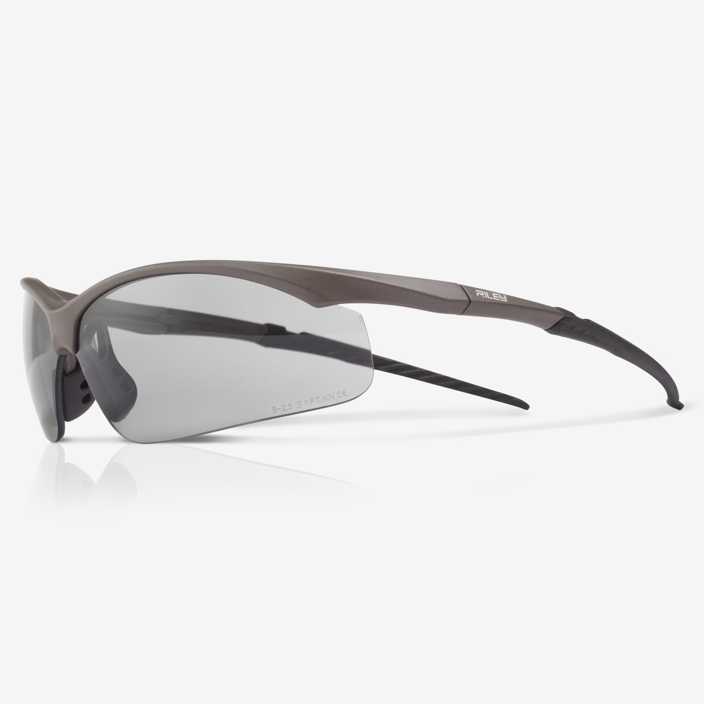 RILEY Steer Sports Style Wrap Round Safety Glasses with Grey Lens - Mstore