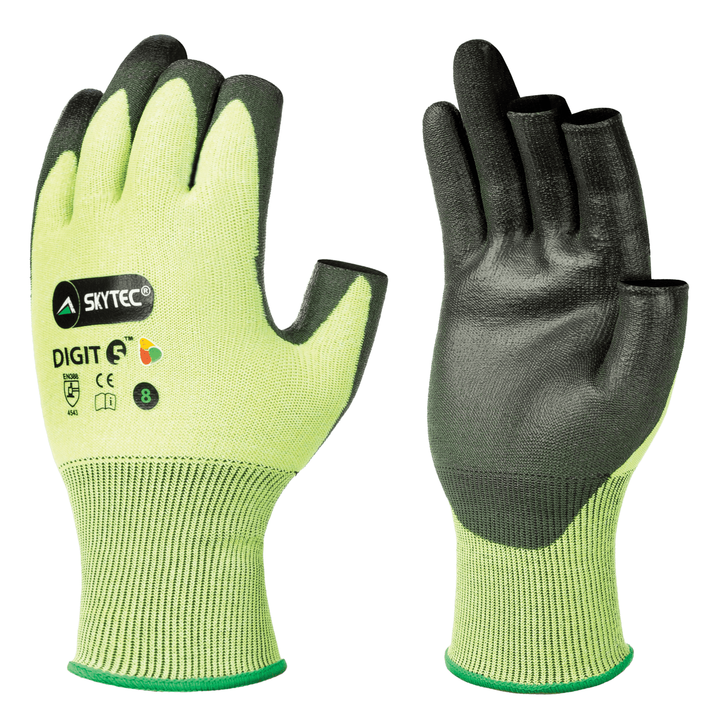 SKYTEC Digit Precision Handling Cut Resistant Fingerless Work Gloves