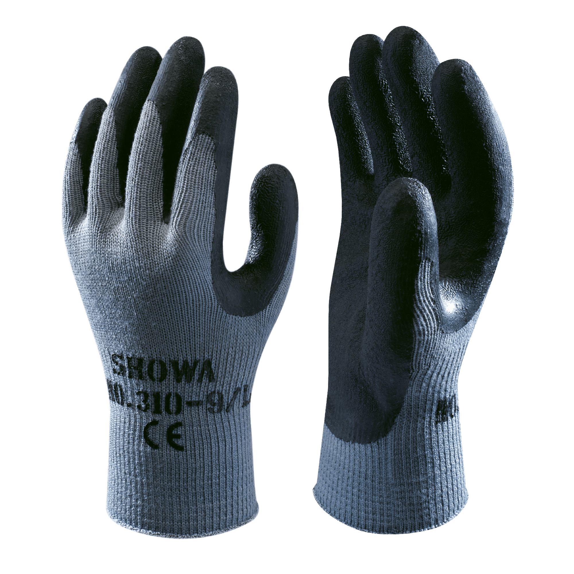 SHOWA 310 Builders Safety Work Gloves with Textured Grip in Black