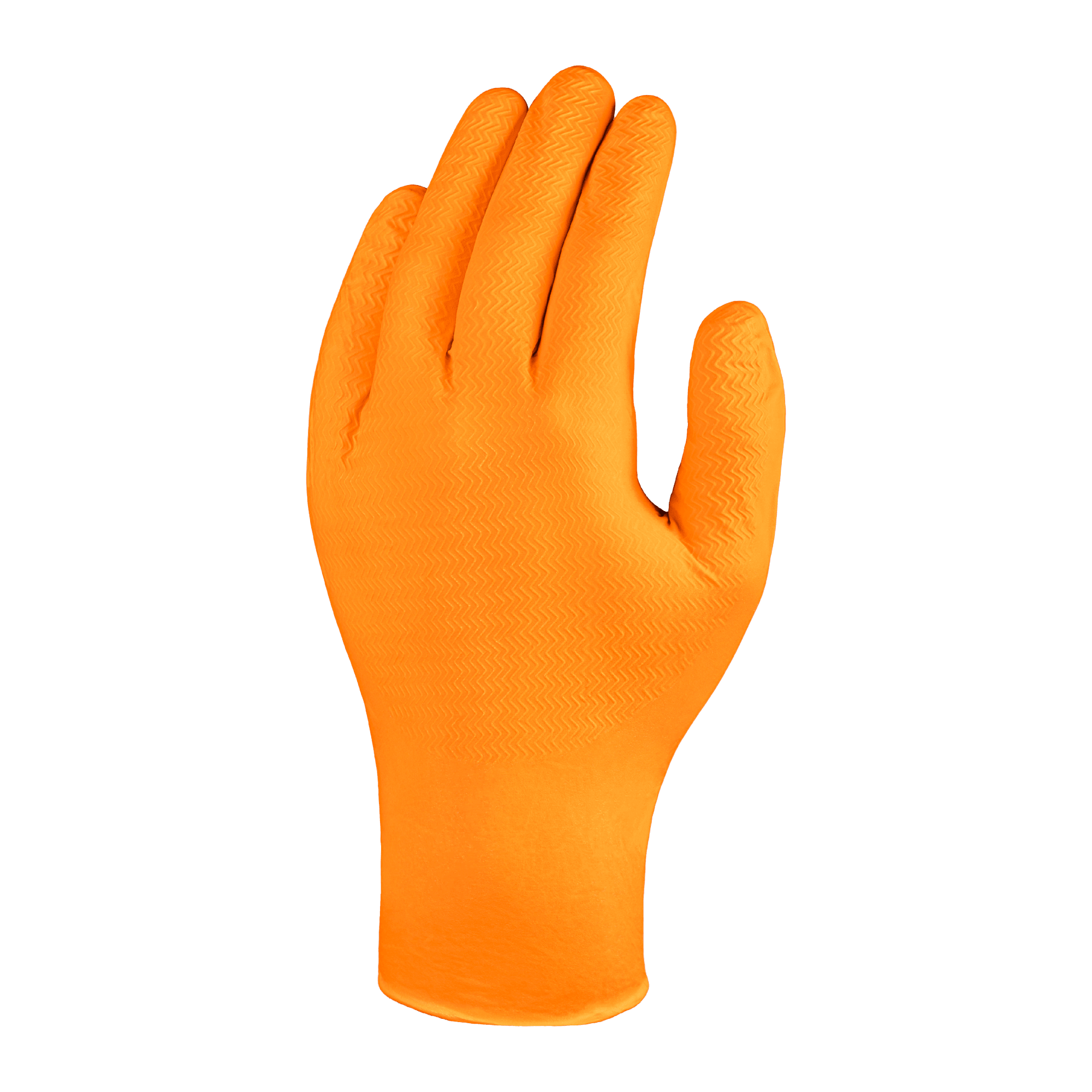 SKYTEC TX725 Tough Grip Orange Nitrile Disposable Chemical Resistant Gloves (BOX of 100)