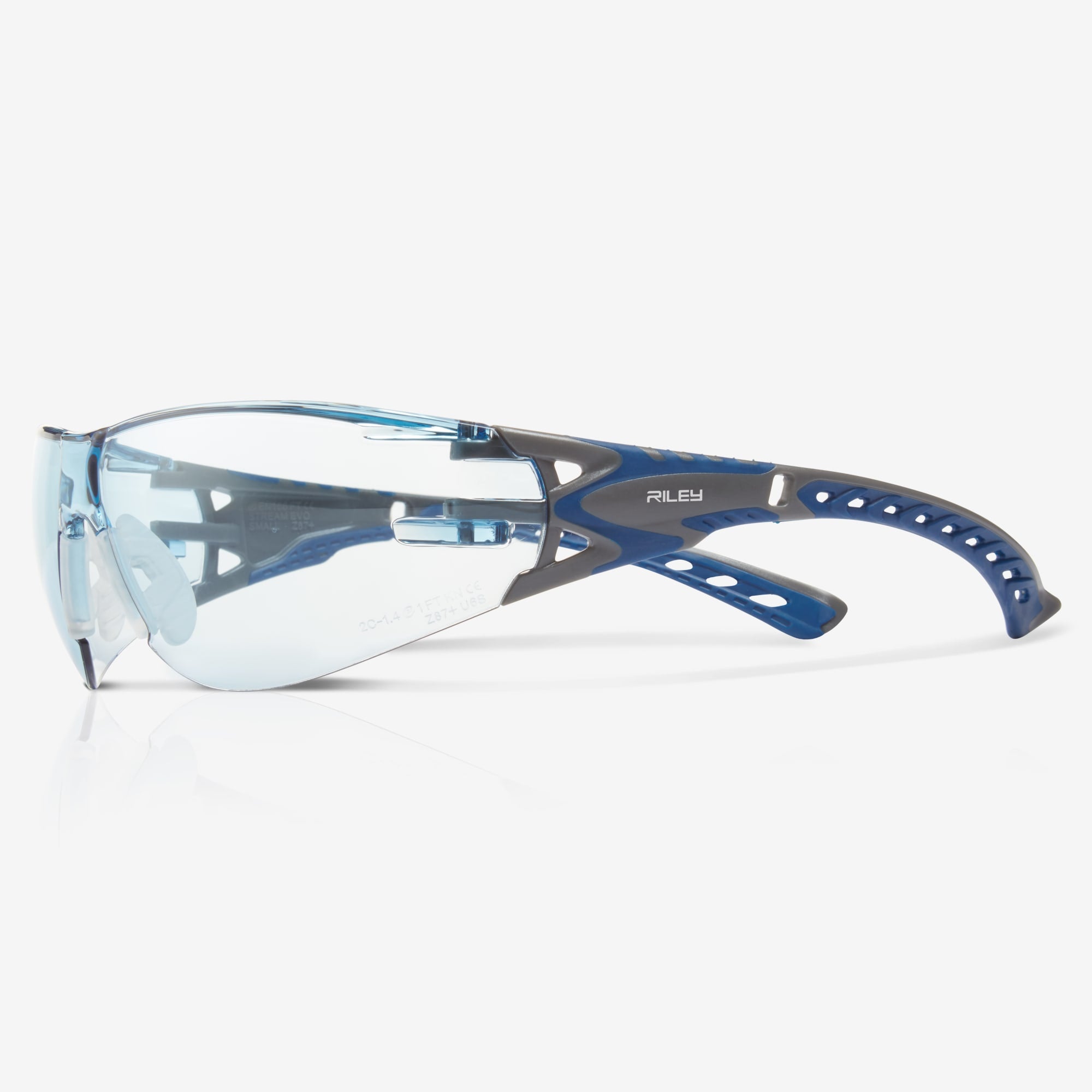 RILEY Stream Evo Small Anti Fog Safety Glasses with Blue Tint Lens