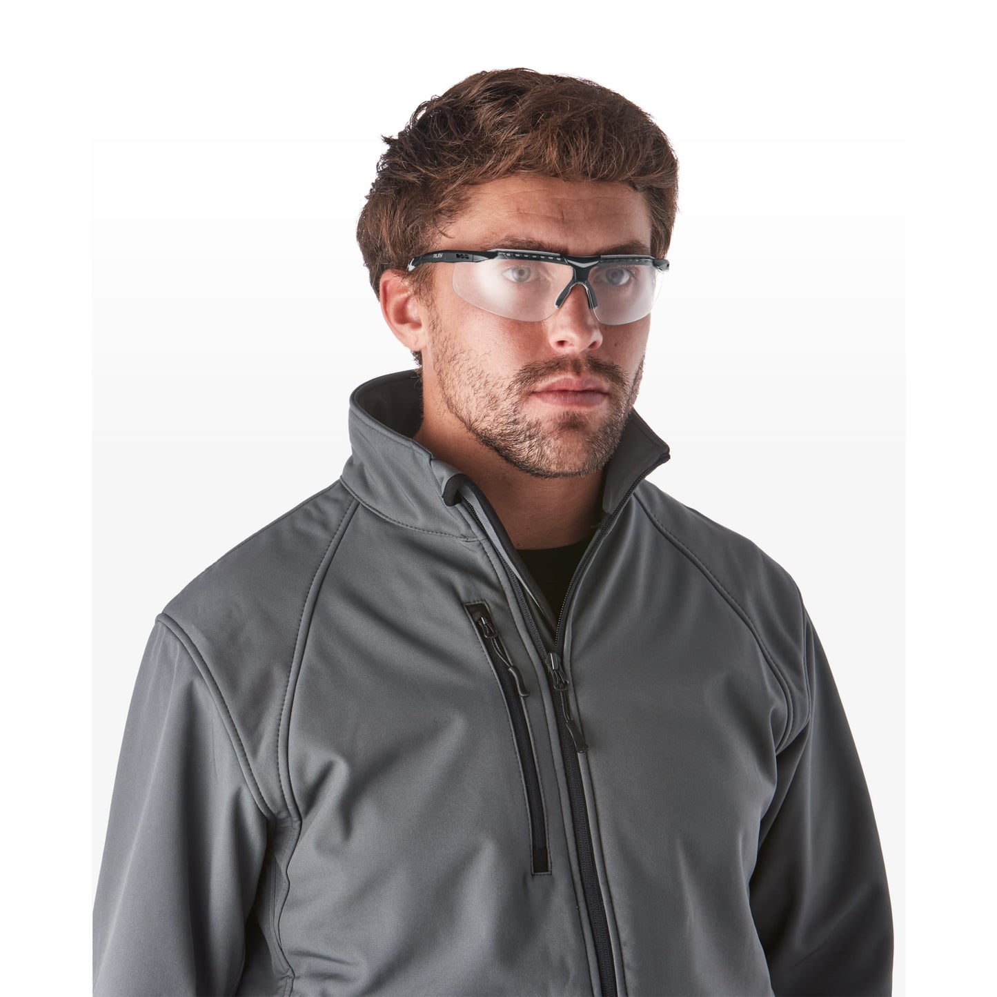 RILEY Flux Sleek Sporty Wrap Around Safety Glasses with Clear Lens - Mstore