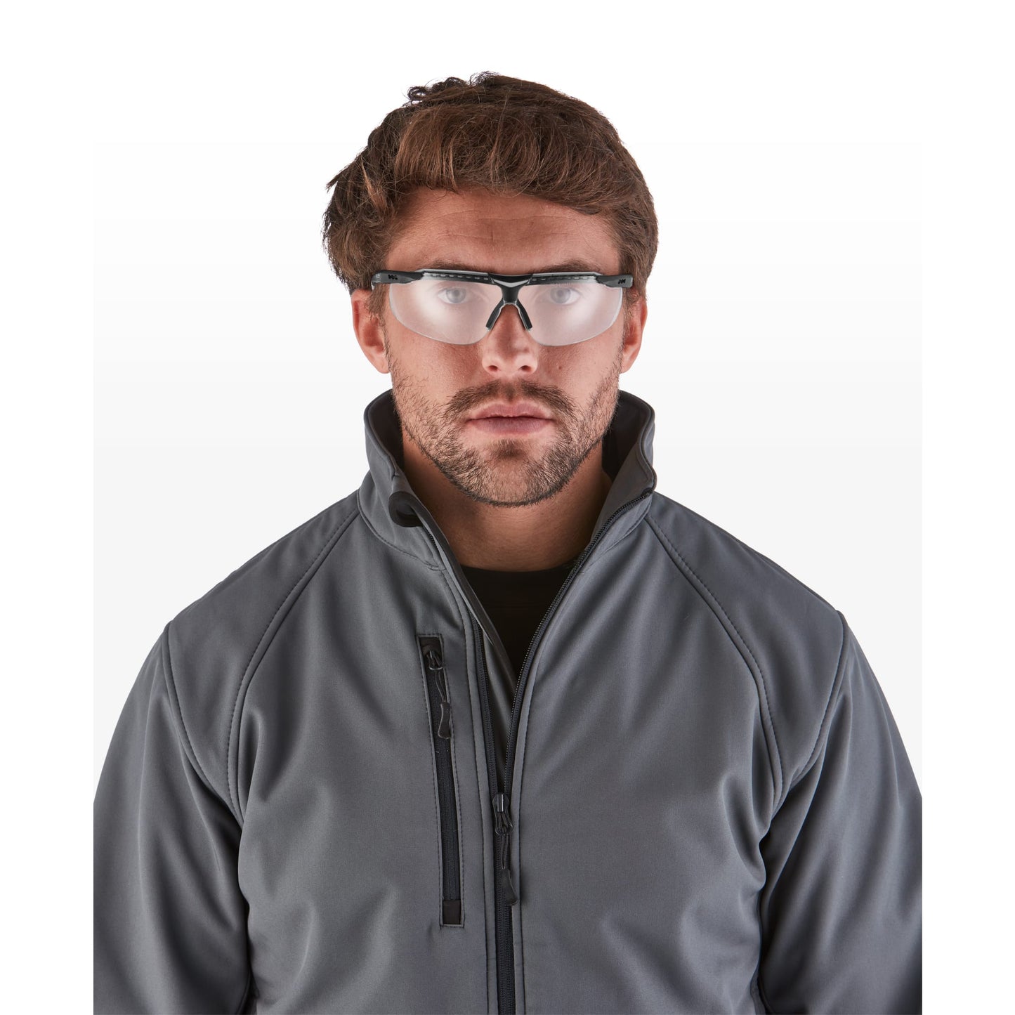 RILEY Flux Sleek Sporty Wrap Around Safety Glasses with Clear Lens - Mstore