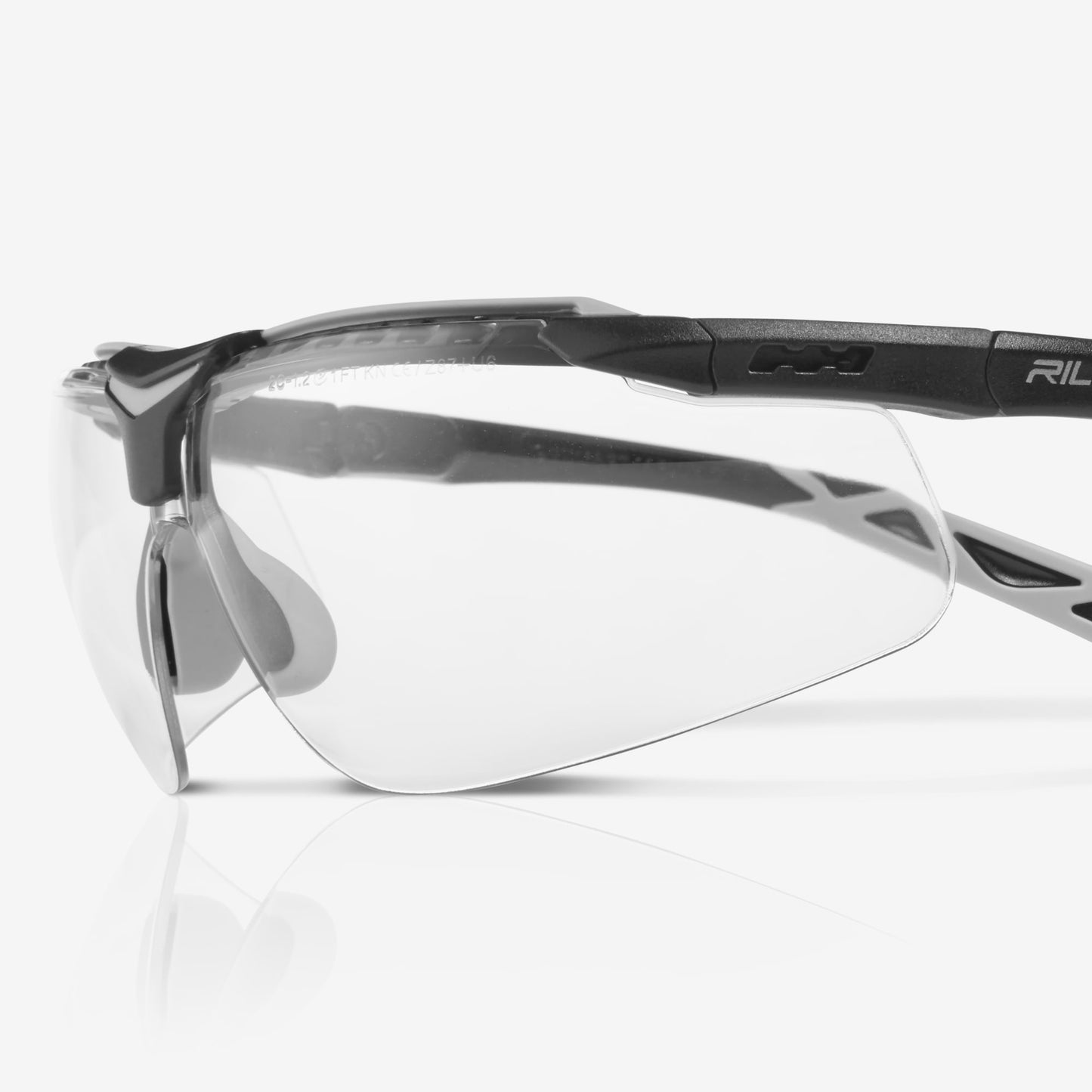 RILEY Flux Sleek Sporty Wrap Around Safety Glasses with Clear Lens - Mstore