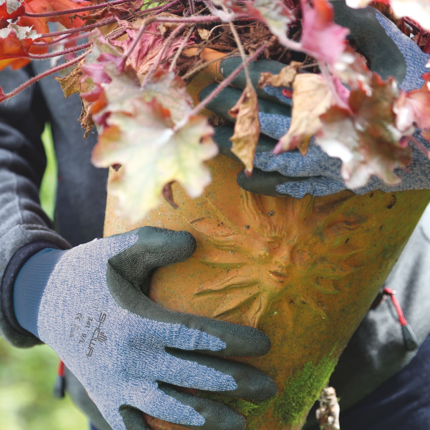 SHOWA 341 Advanced Grip Gardening Work Gloves in Grey - Mstore